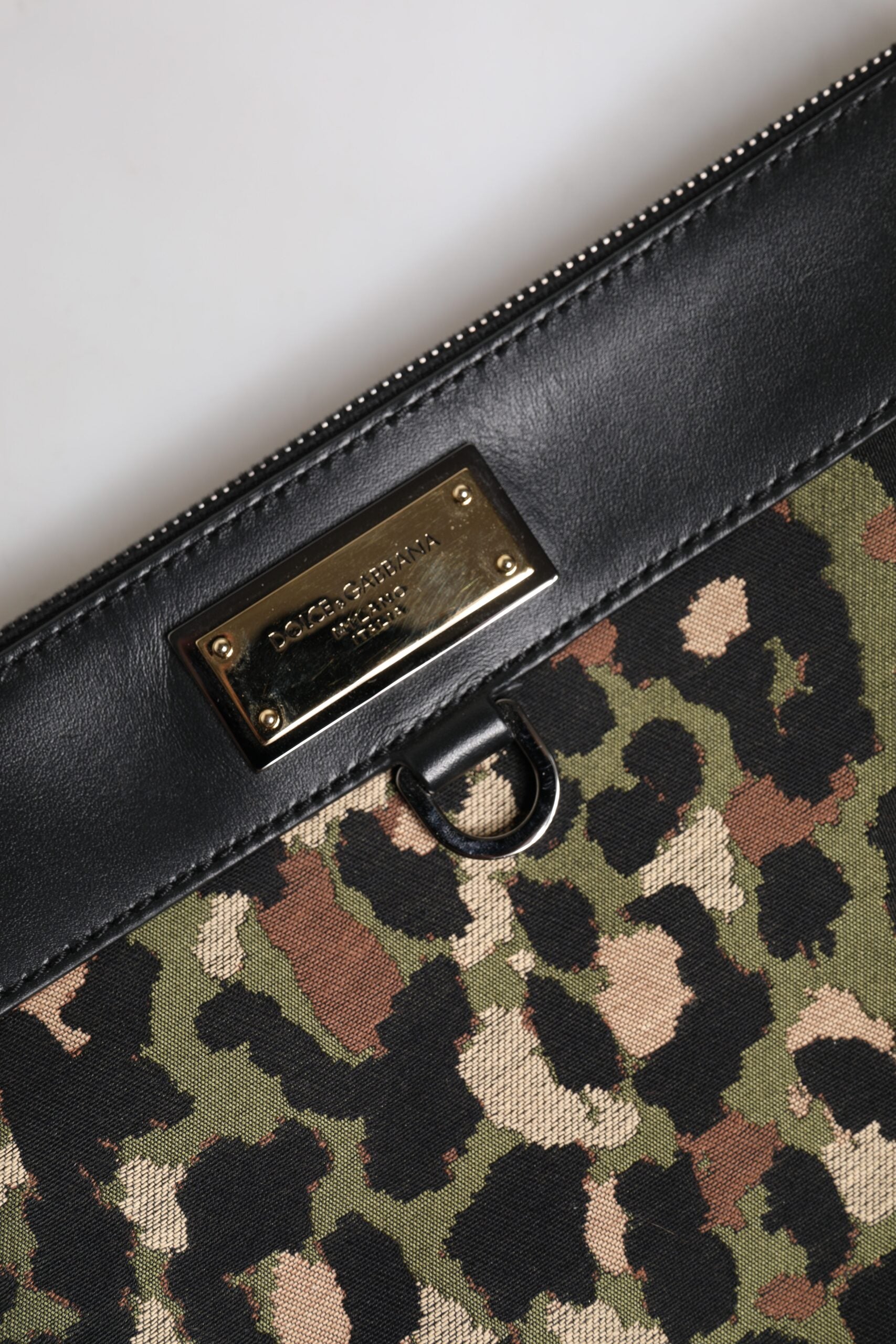 Dolce &amp; Gabbana Geantă tip poșetă cu imprimeu jacquard leopard multicolor și placă cu logo