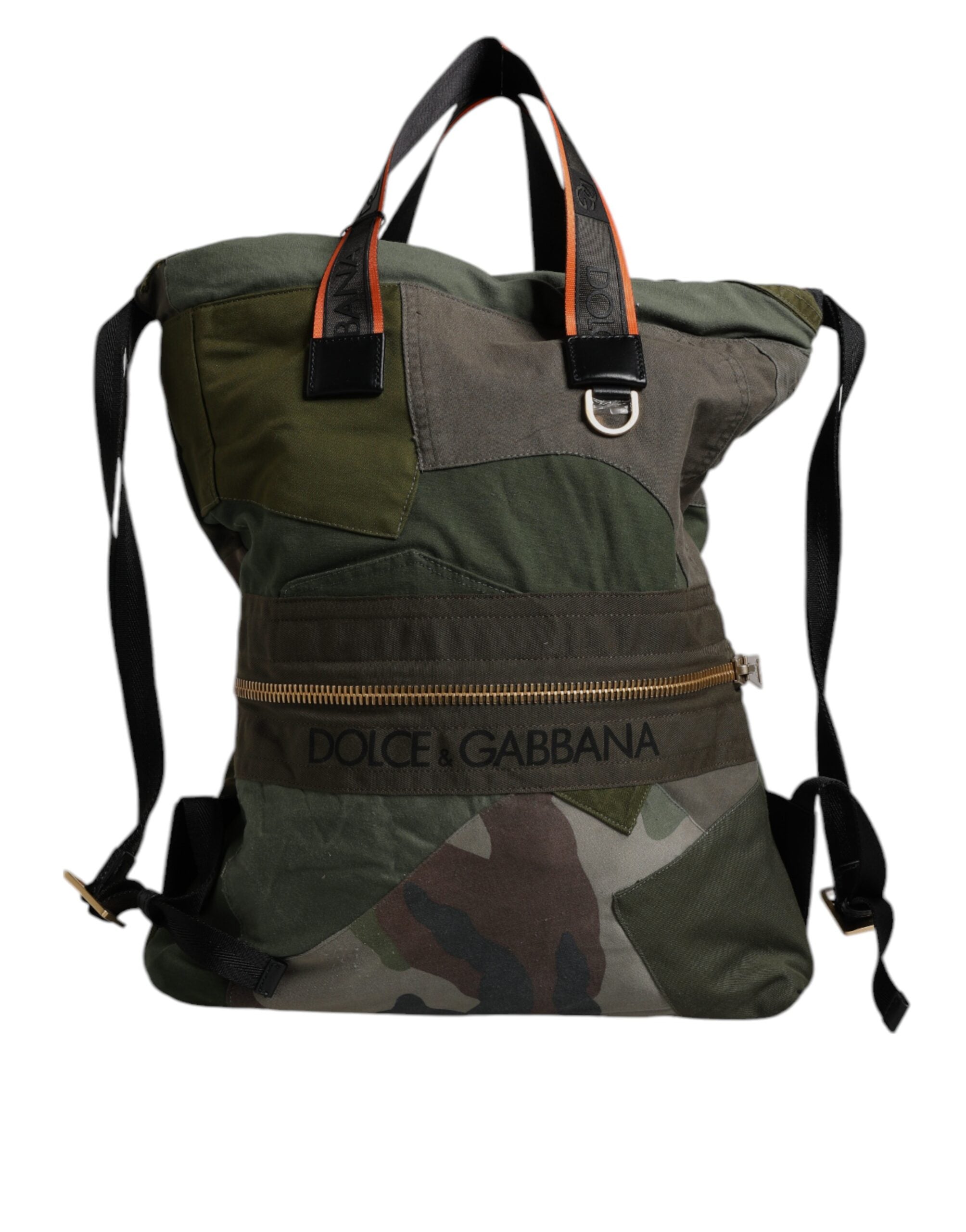 Rucsac Dolce &amp; Gabbana Verde Militar cu imprimeu patchwork