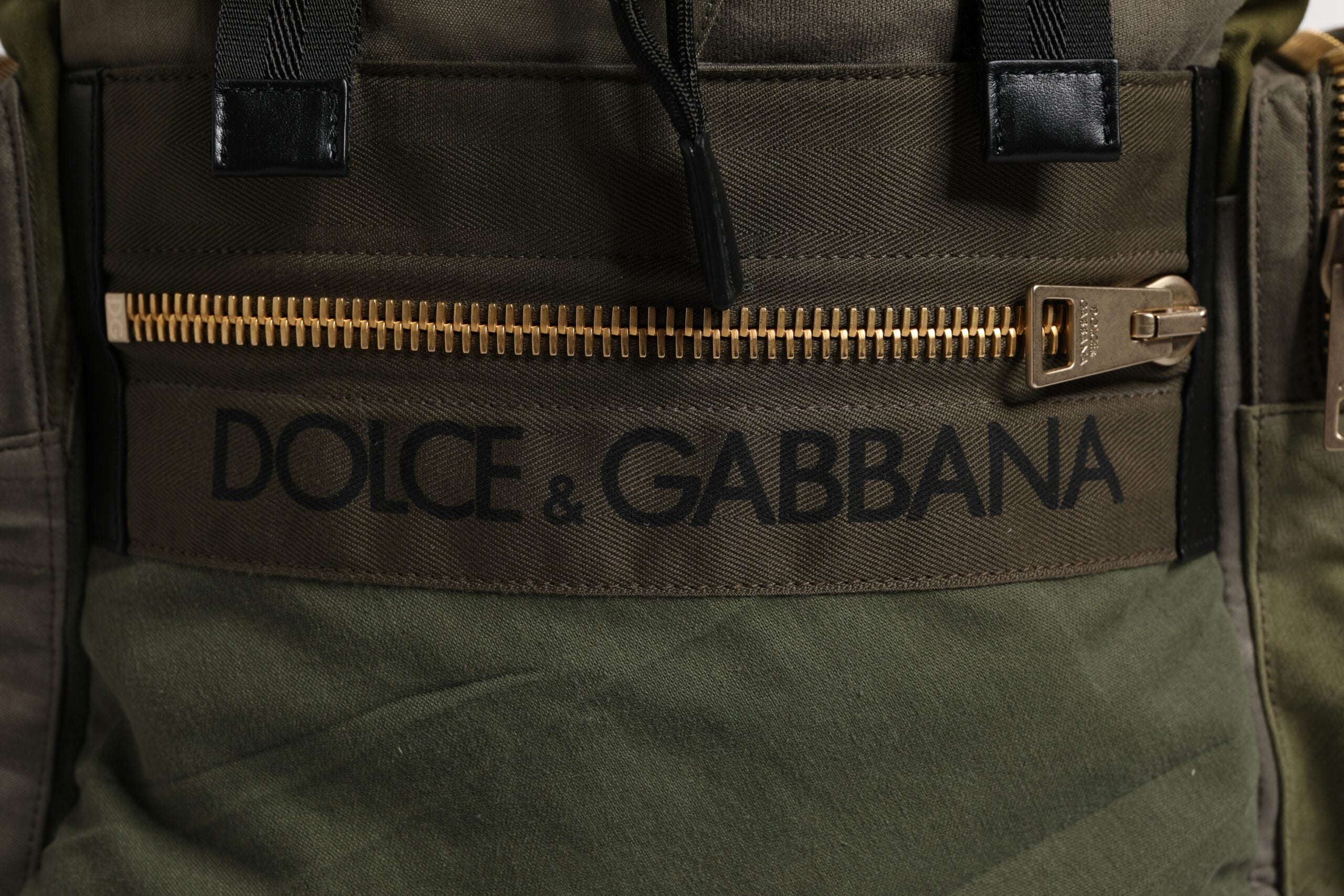 Rucsac de călătorie Dolce &amp; Gabbana verde militar cu imprimeu patchwork