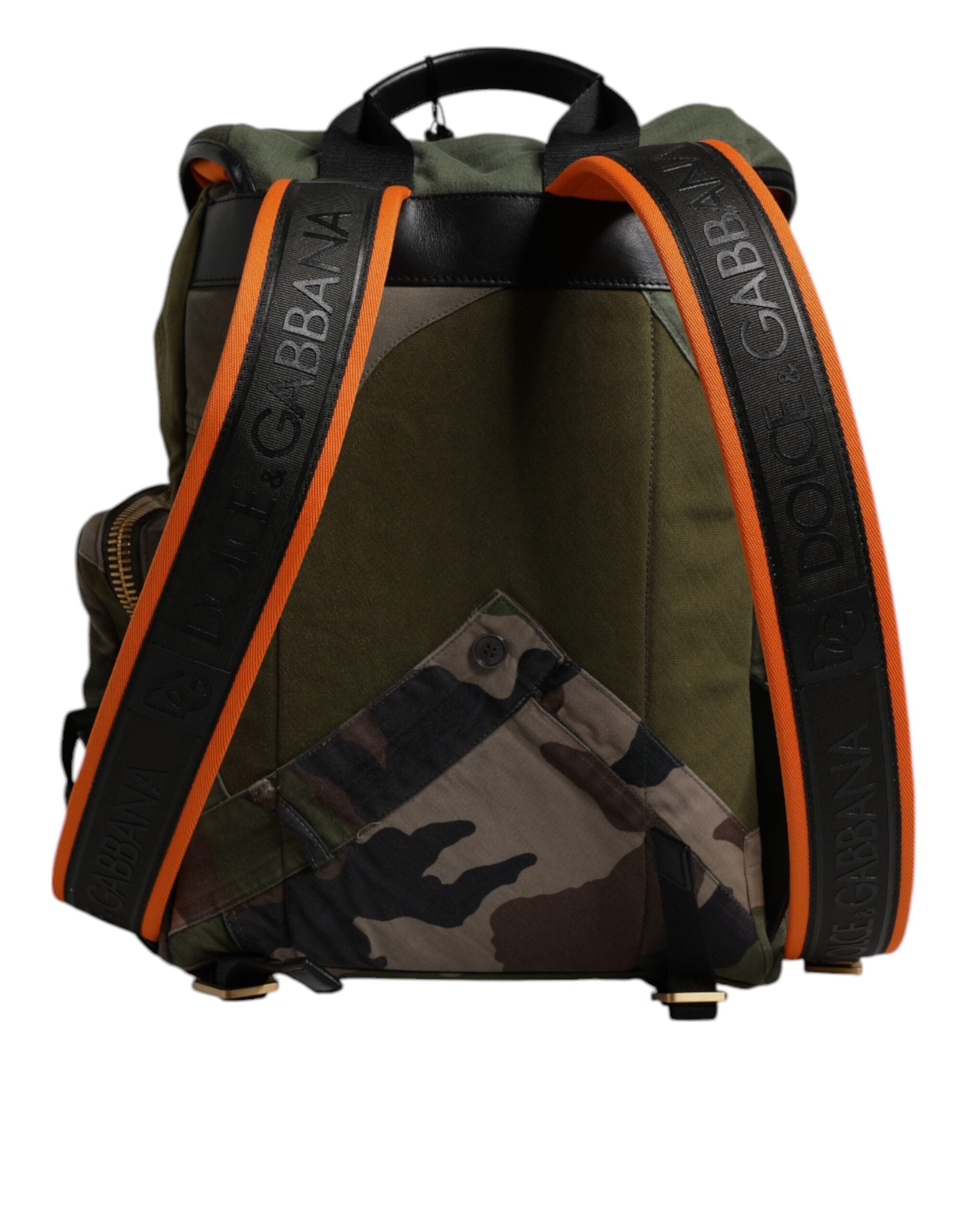Rucsac de călătorie Dolce &amp; Gabbana verde militar cu imprimeu patchwork