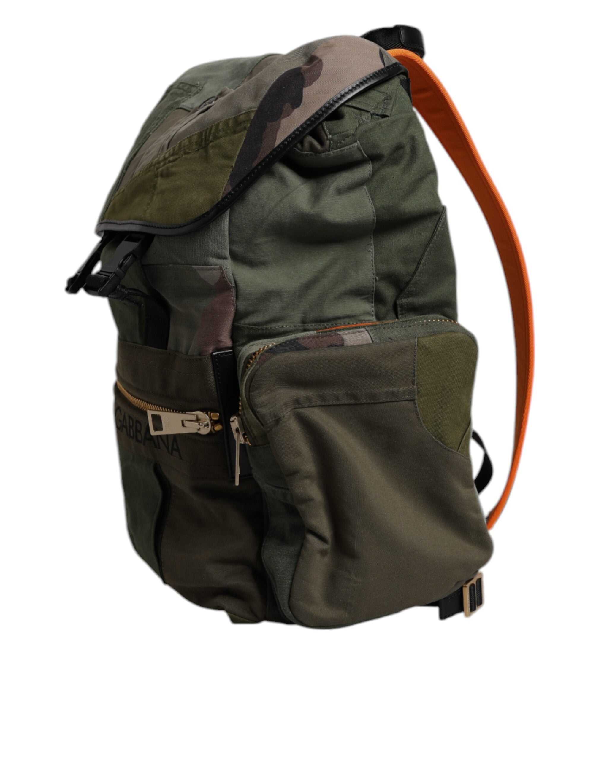 Rucsac de călătorie Dolce &amp; Gabbana verde militar cu imprimeu patchwork