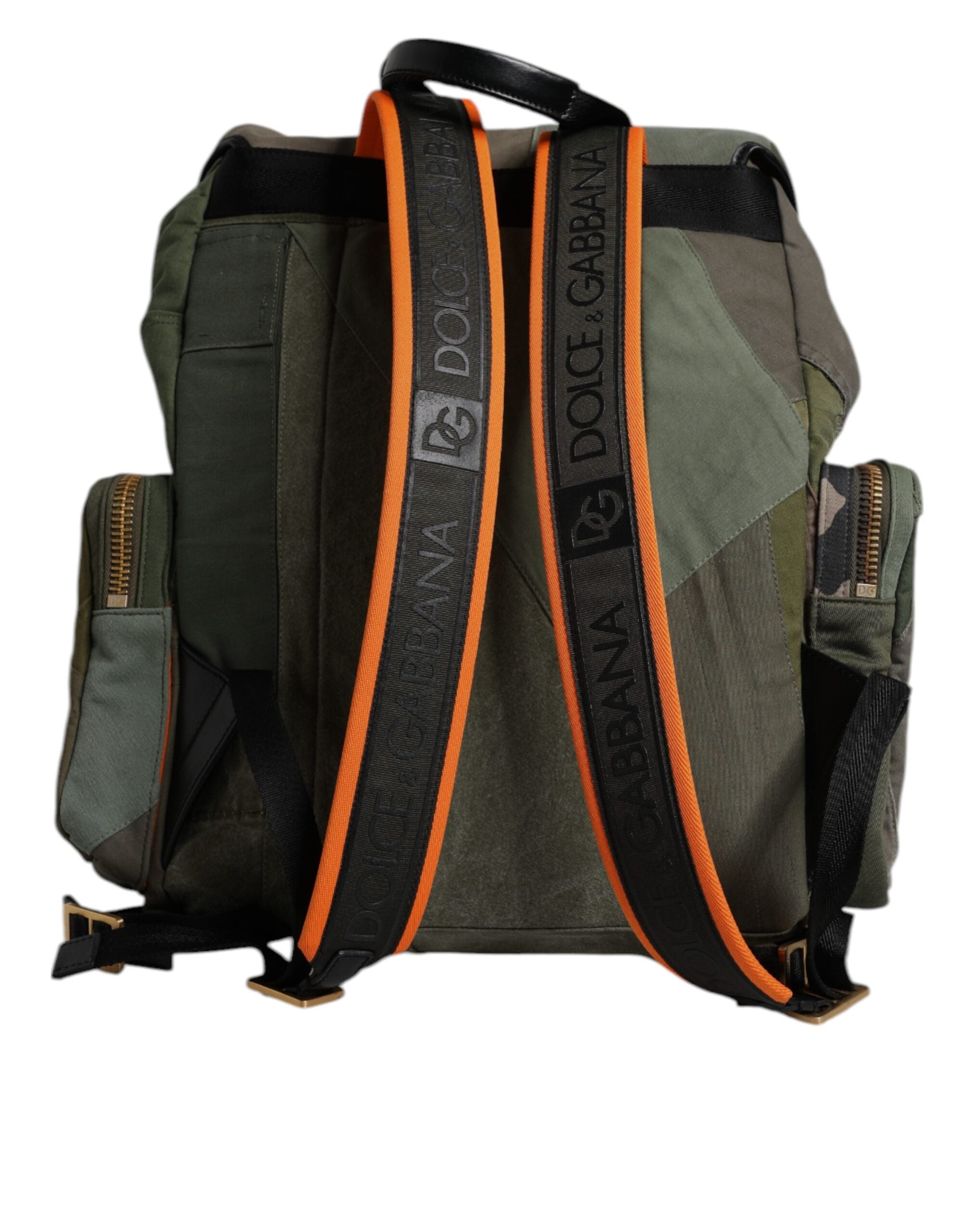 Rucsac de călătorie Dolce &amp; Gabbana verde militar cu imprimeu patchwork