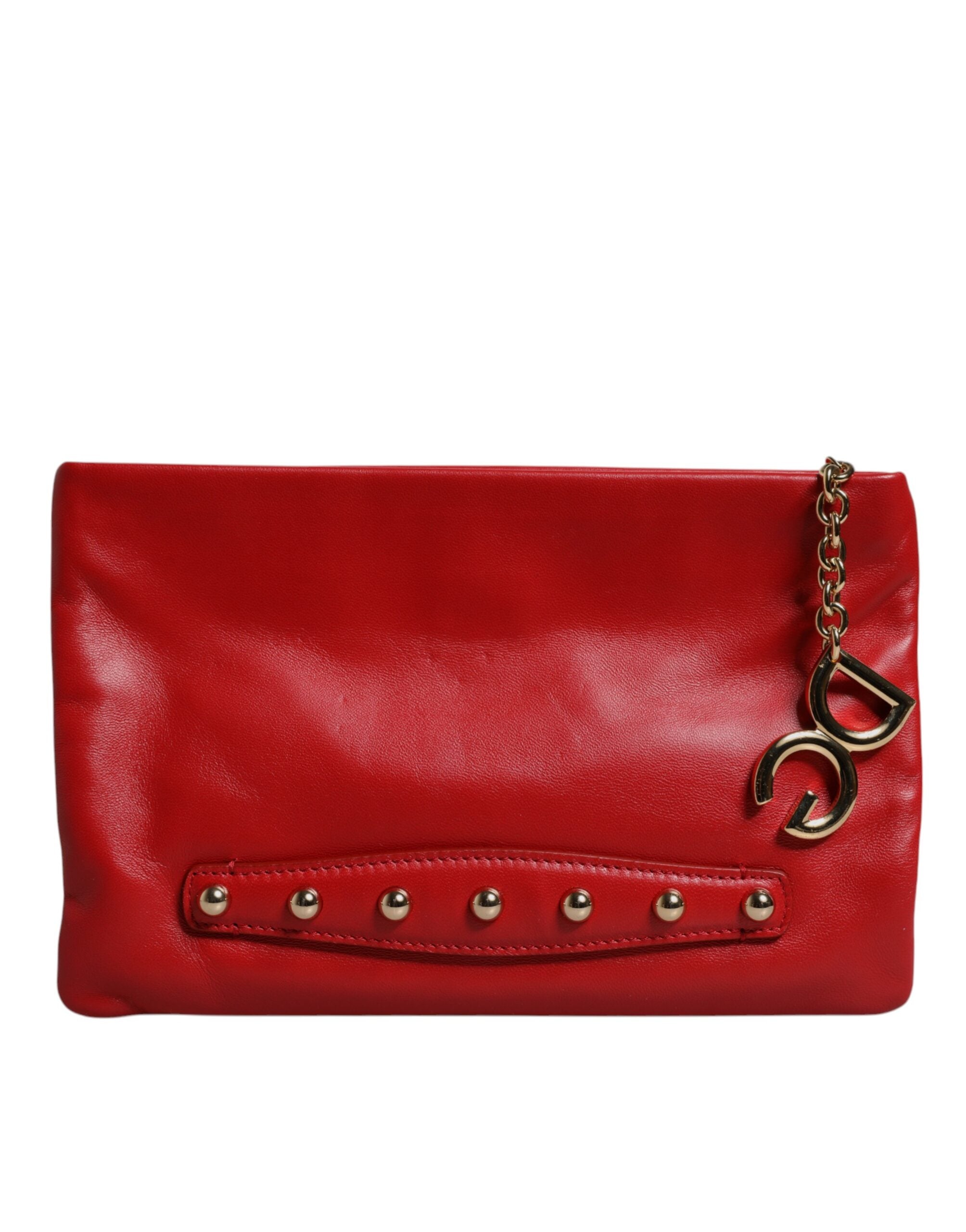 Dolce &amp; Gabbana – Rote Clutch aus verziertem Leder „Revolutions“