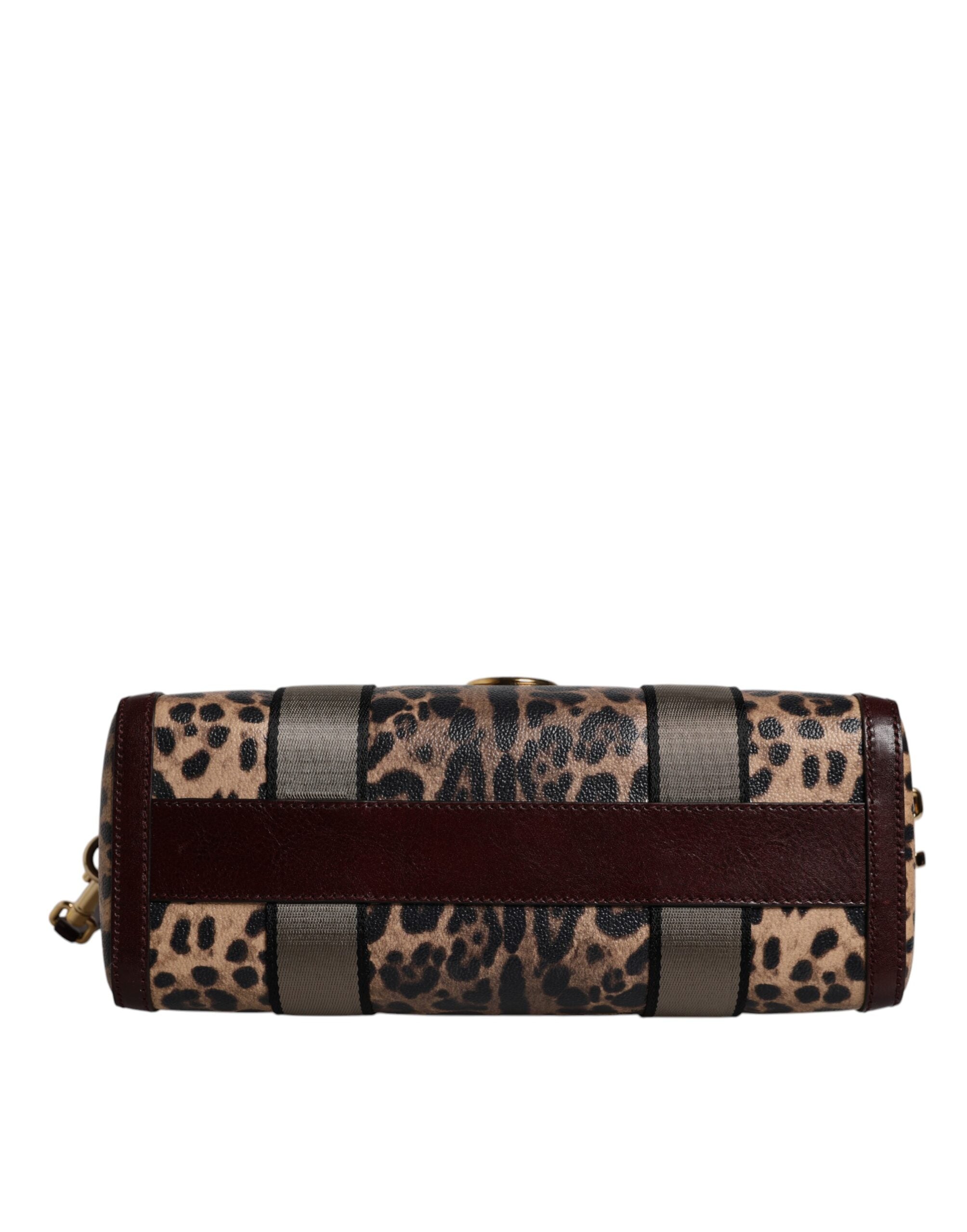 Geantă de umăr Dolce &amp; Gabbana din piele maro cu imprimeu leopard