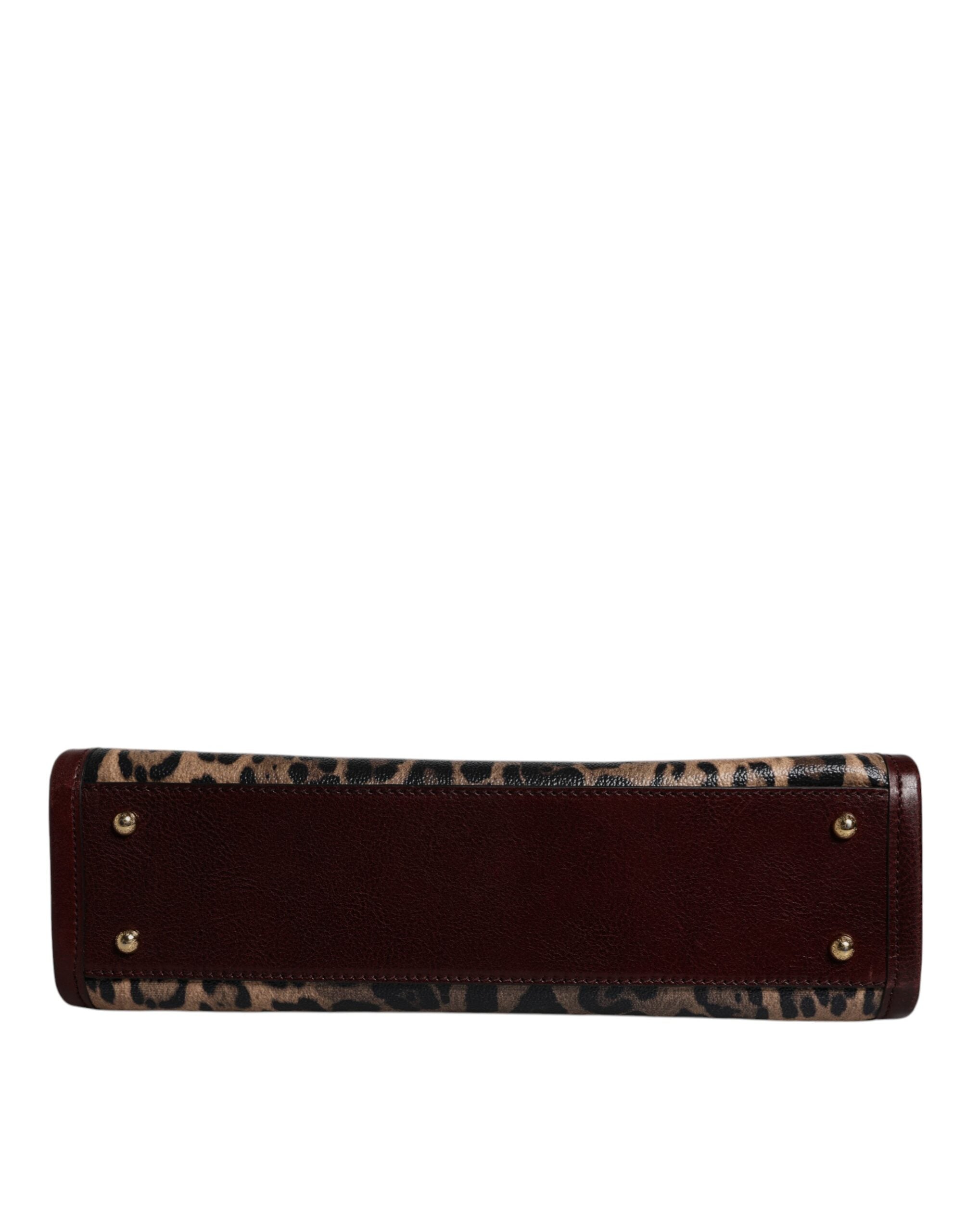 Geantă de umăr Dolce &amp; Gabbana din piele maro cu imprimeu leopard