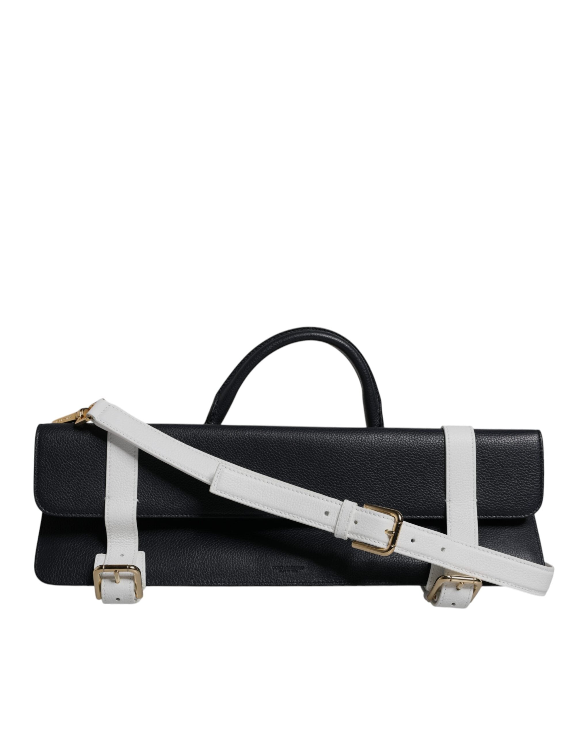 Geantă de umăr crossbody din piele de vițel albastră și albă Dolce &amp; Gabbana