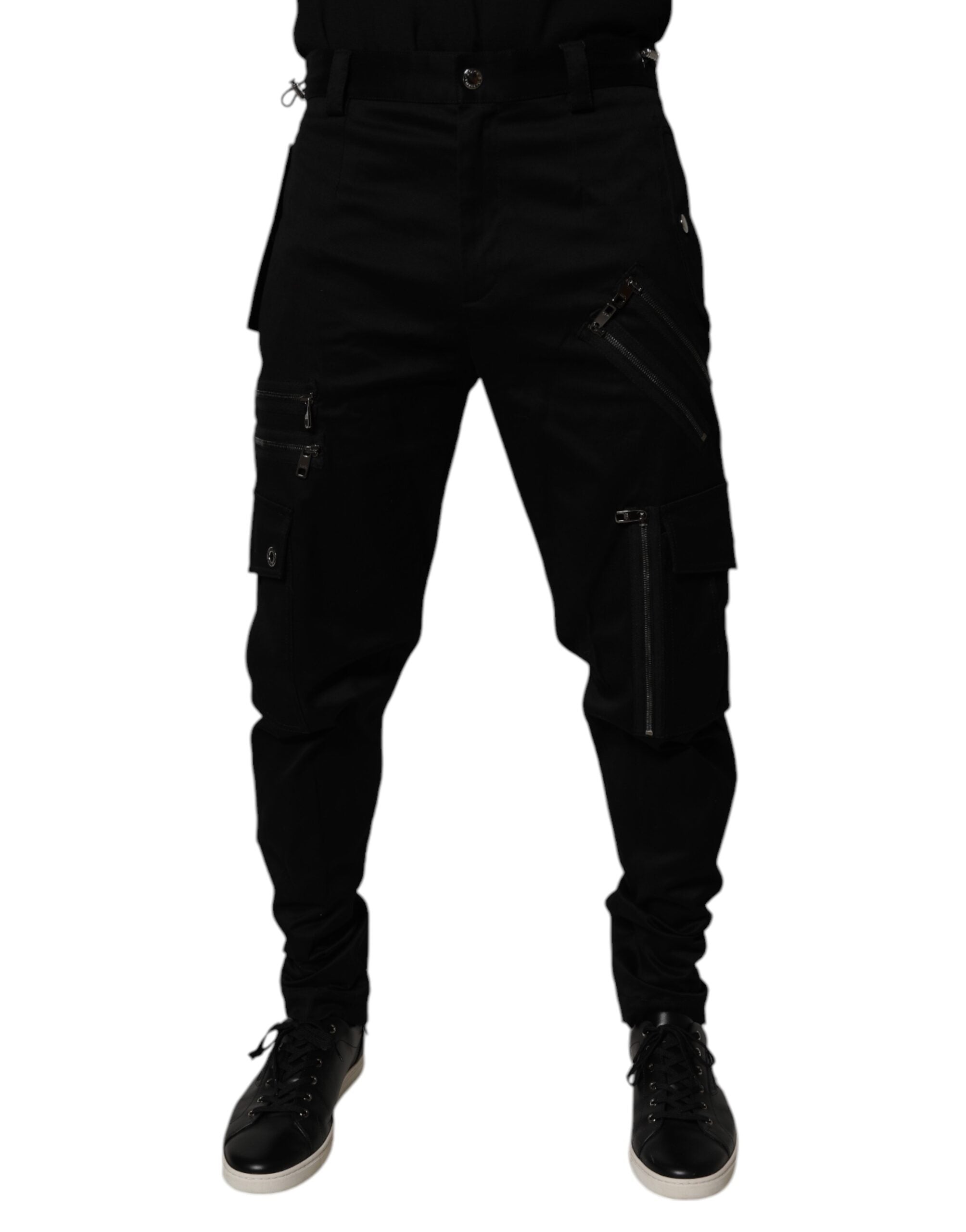 Pantaloni cargo din bumbac negru Dolce &amp; Gabbana