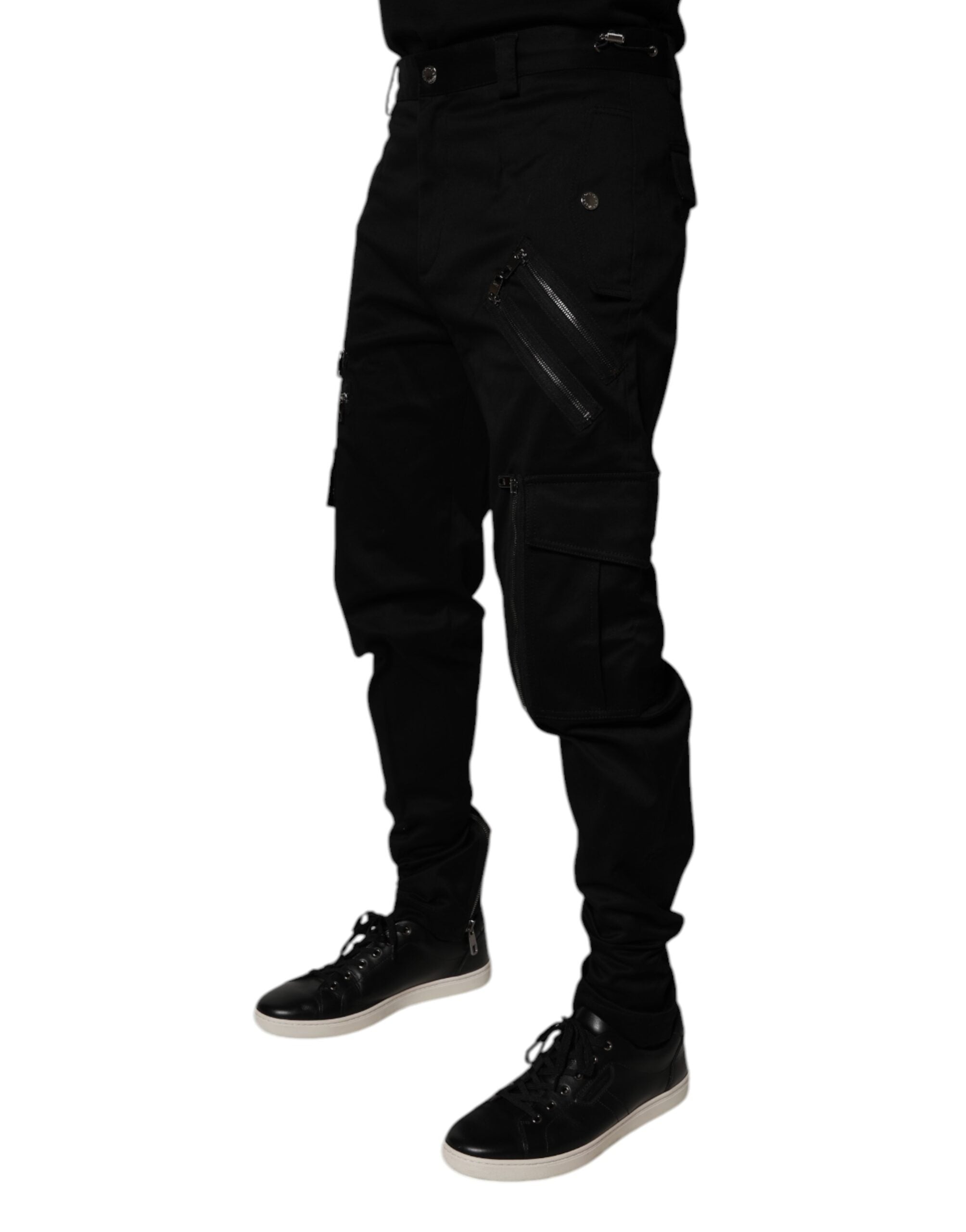 Pantaloni cargo din bumbac negru Dolce &amp; Gabbana