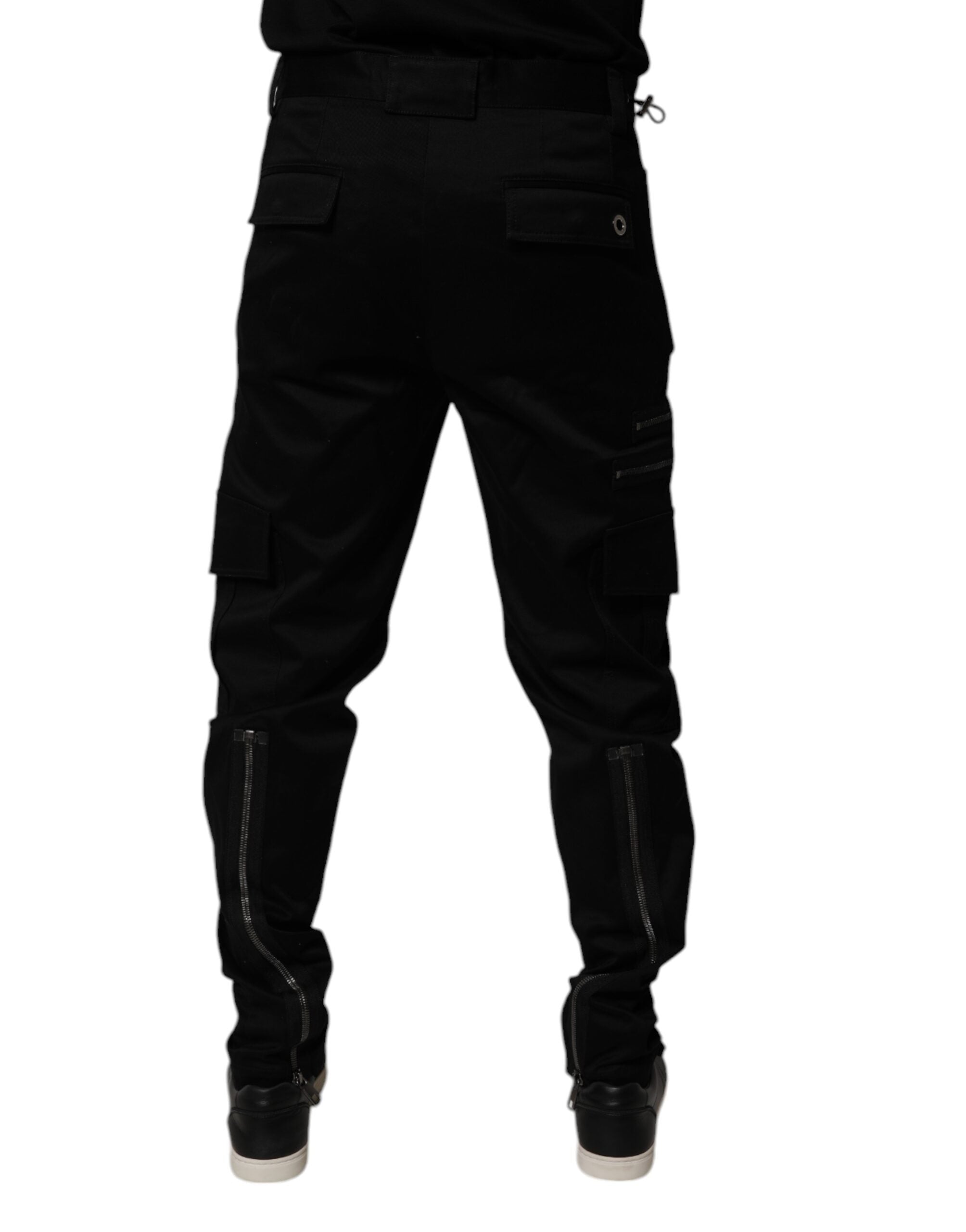 Pantaloni cargo din bumbac negru Dolce &amp; Gabbana
