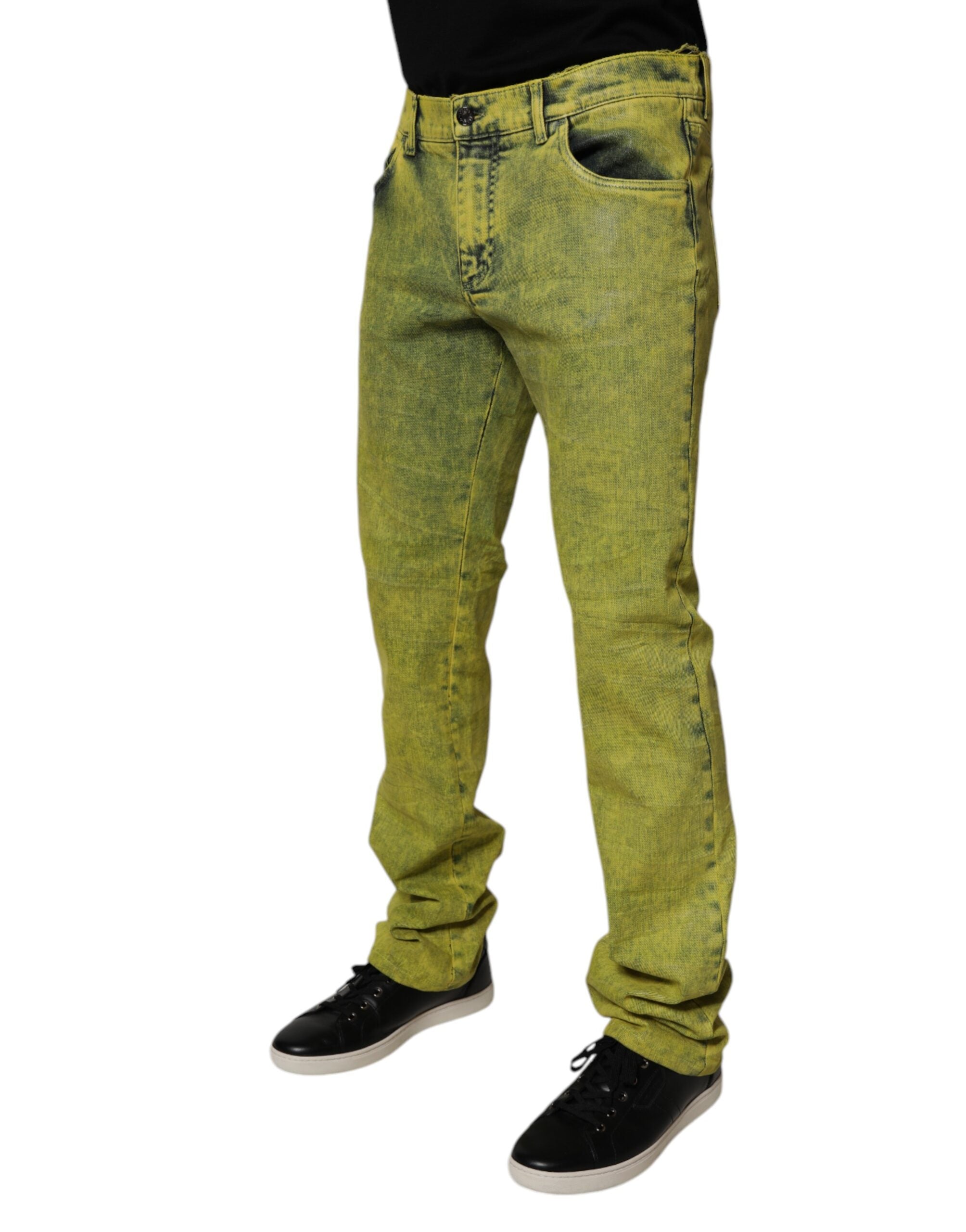 Dolce &amp; Gabbana Gelbe Skinny-Jeans aus Baumwollstretch für Herren