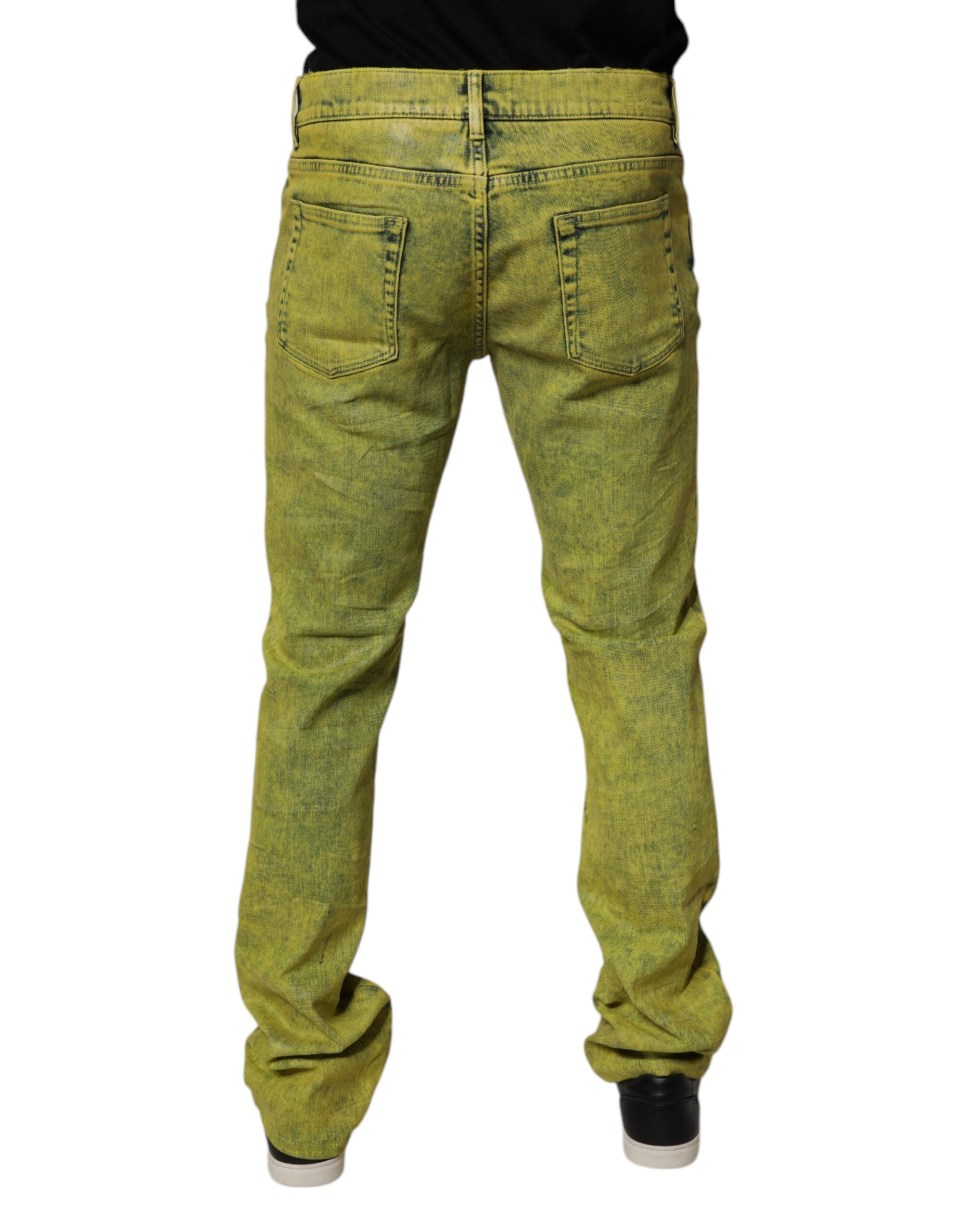 Dolce &amp; Gabbana Gelbe Skinny-Jeans aus Baumwollstretch für Herren