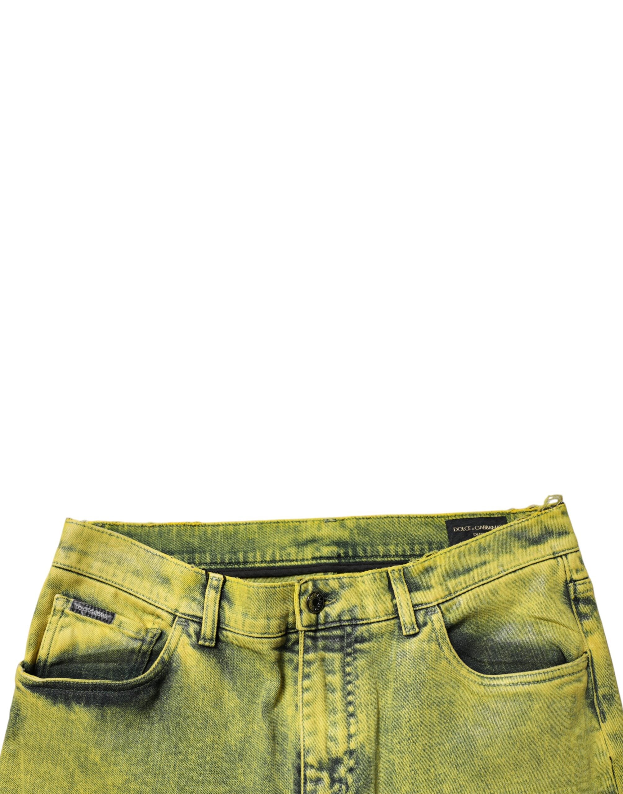 Dolce &amp; Gabbana Gelbe Skinny-Jeans aus Baumwollstretch für Herren
