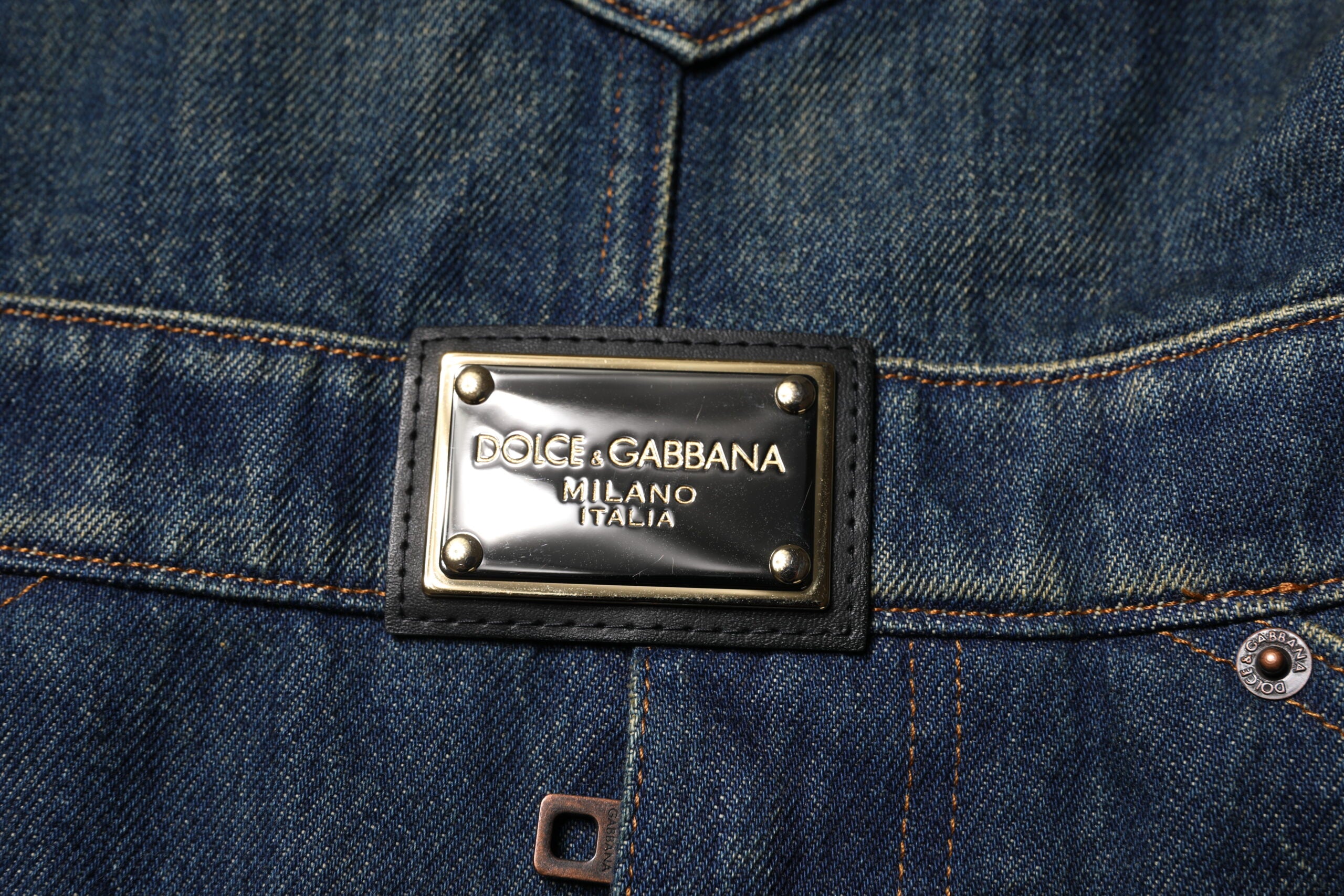 Dolce &amp; Gabbana Salopetă bărbătească din bumbac albastru închis, model denim, model blugi