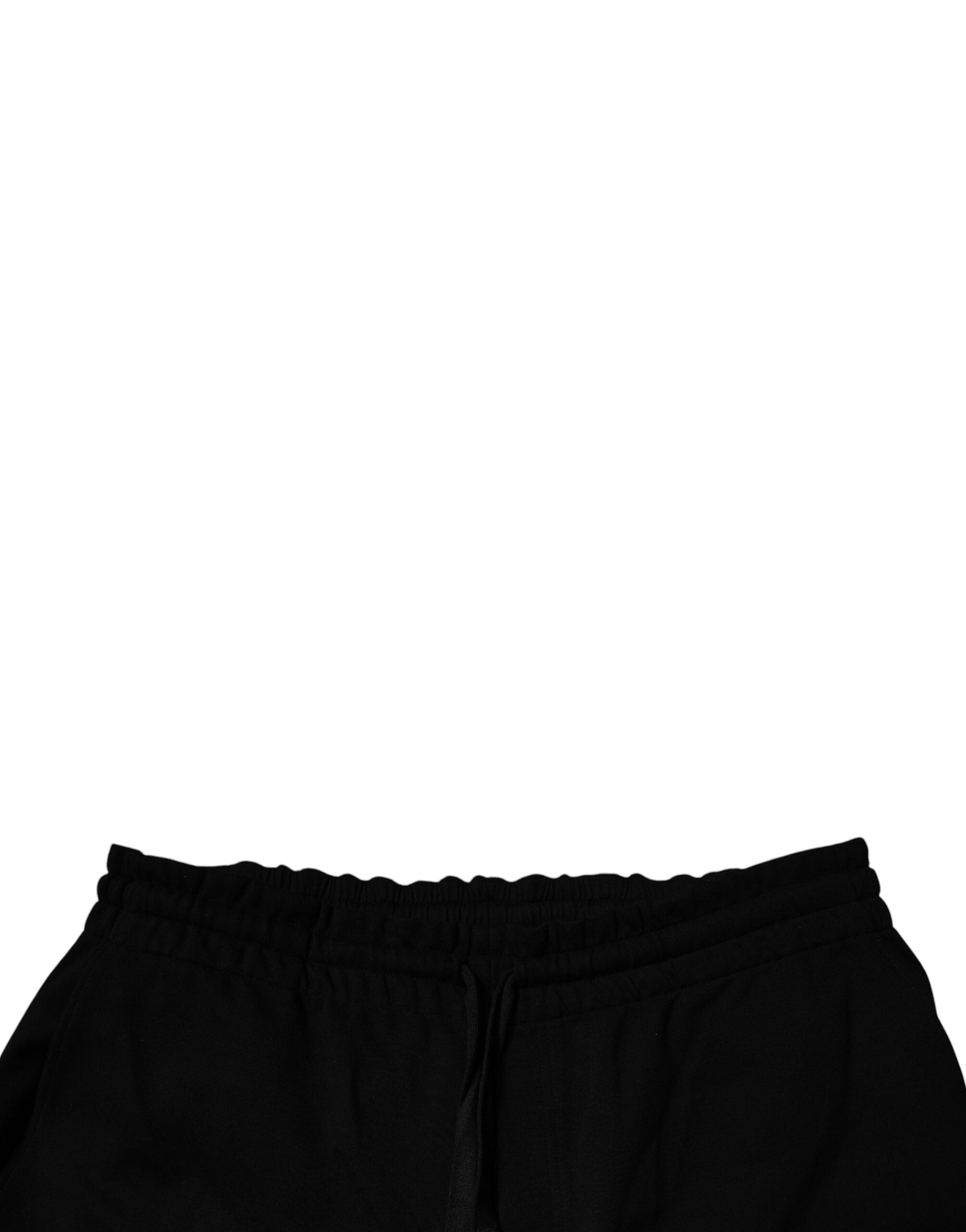 Pantaloni de trening cargo din bumbac negri Dolce &amp; Gabbana