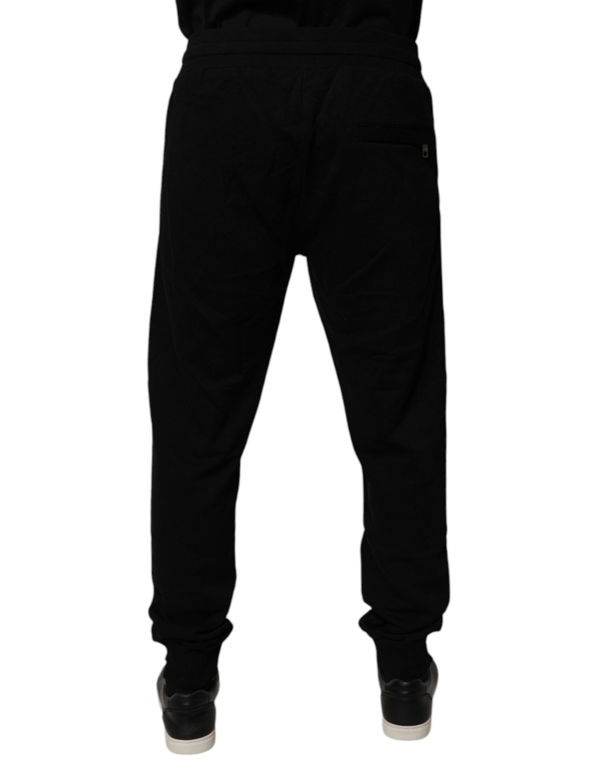 Dolce &amp; Gabbana – Schwarze Jogginghose aus Baumwolle mit mittlerer Taille