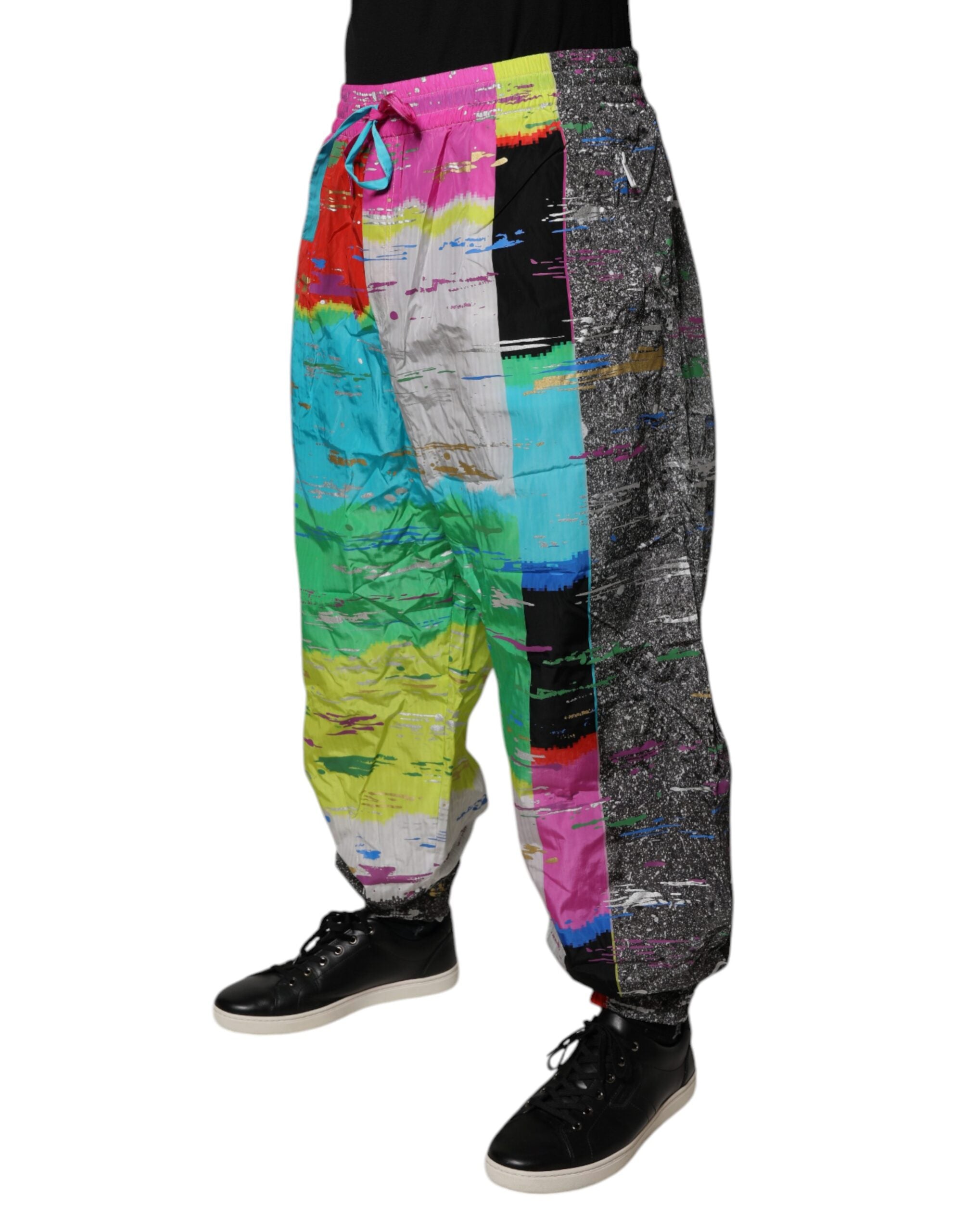 Dolce &amp; Gabbana Pantaloni sport cu talie medie și imprimeu patchwork multicolor