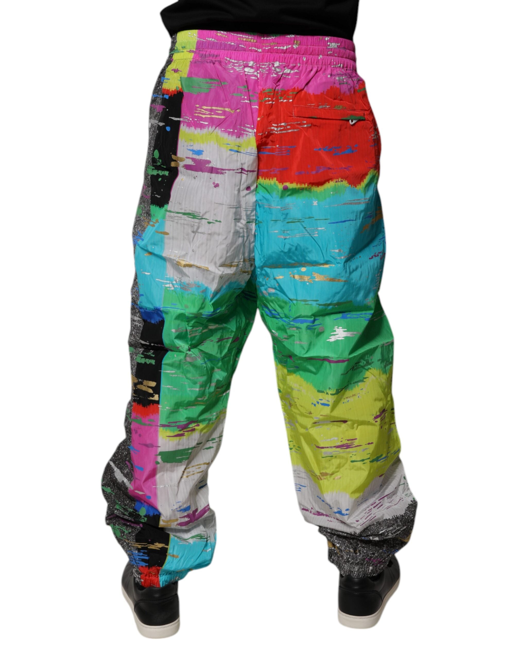 Dolce &amp; Gabbana Pantaloni sport cu talie medie și imprimeu patchwork multicolor