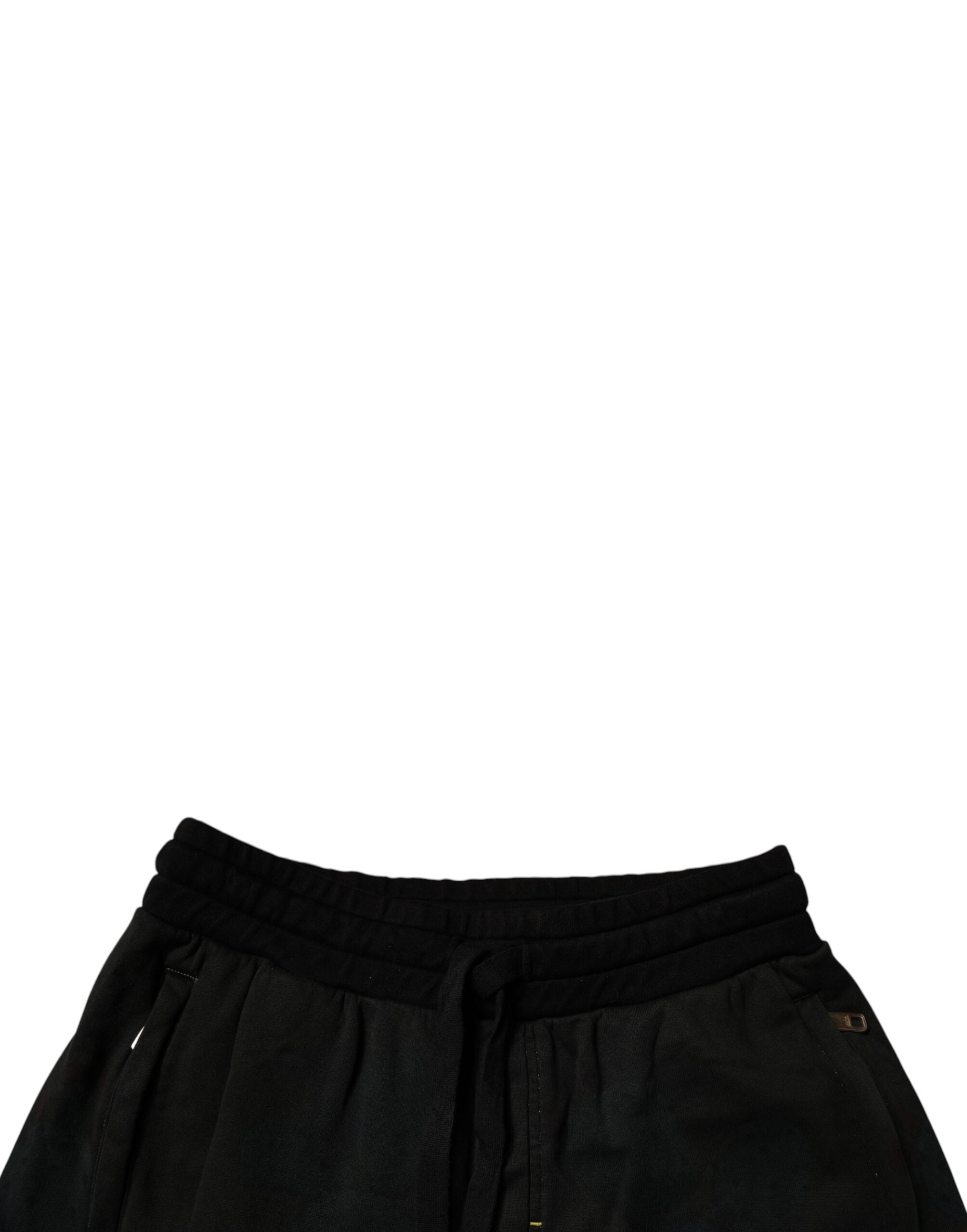 Dolce &amp; Gabbana Schwarze Baumwoll-Sweatshorts Herren Bermudashorts