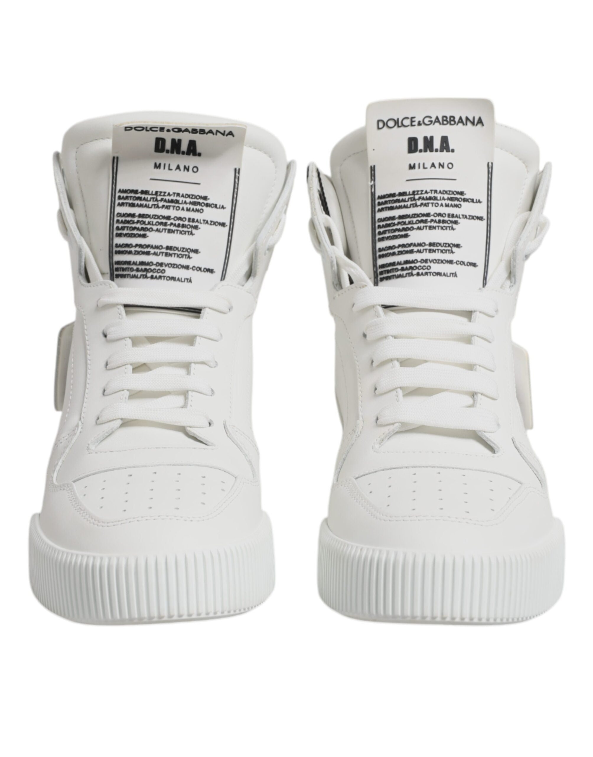 Dolce &amp; Gabbana Weiße High-Top-Sneakers aus Leder