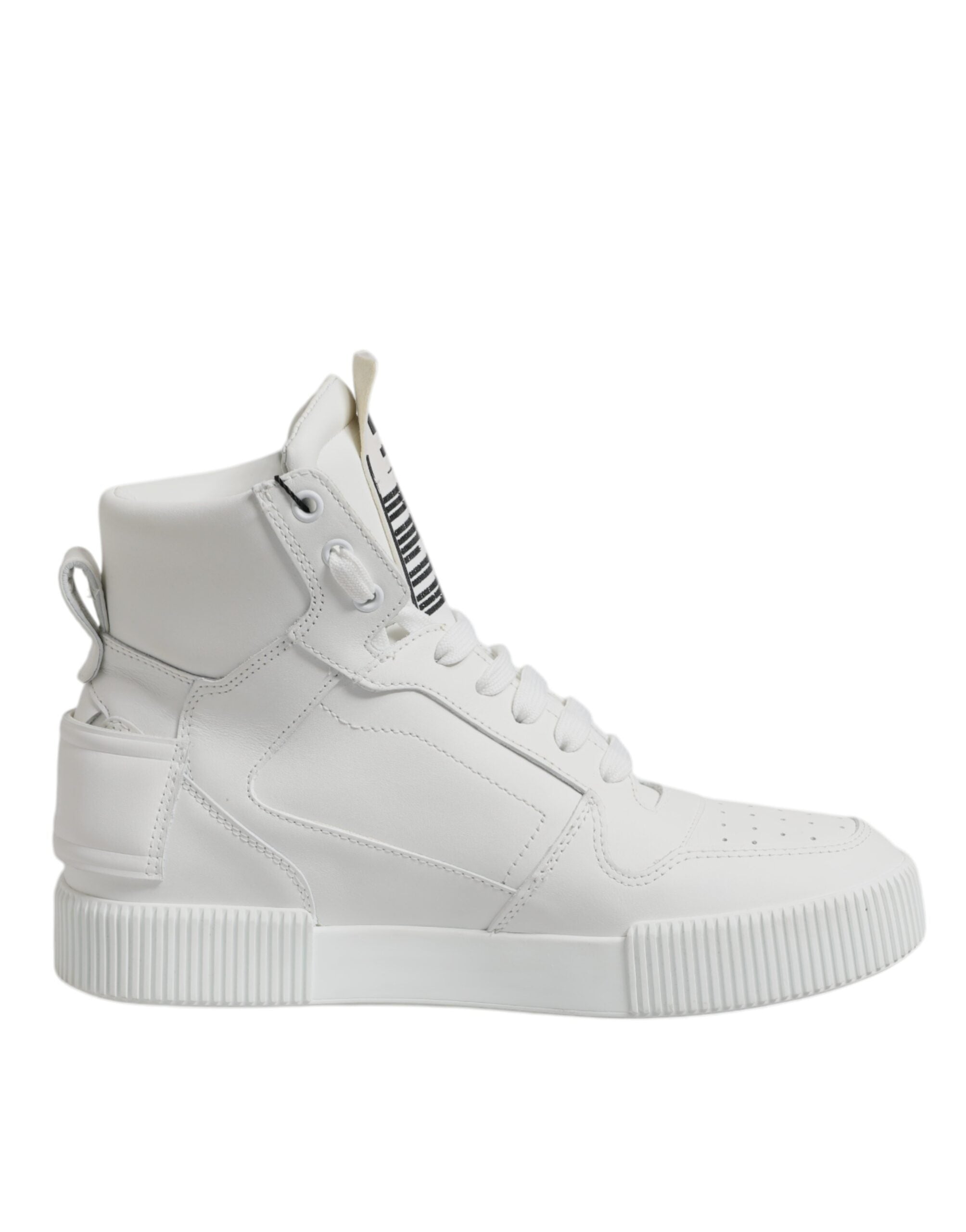 Dolce &amp; Gabbana Weiße High-Top-Sneakers aus Leder