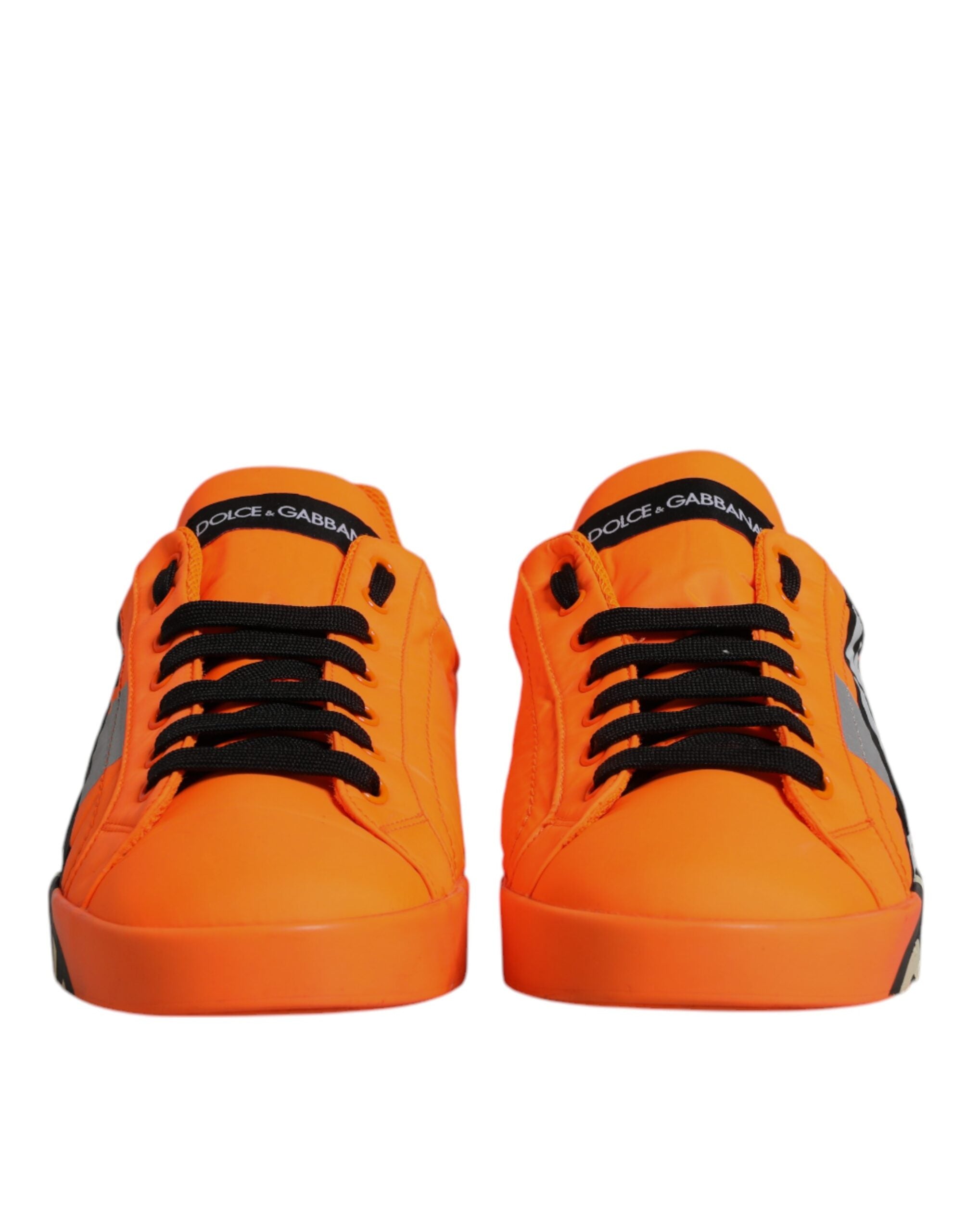 Dolce &amp; Gabbana Orange Portofino Logo Tape Herren Sneakers Schuhe