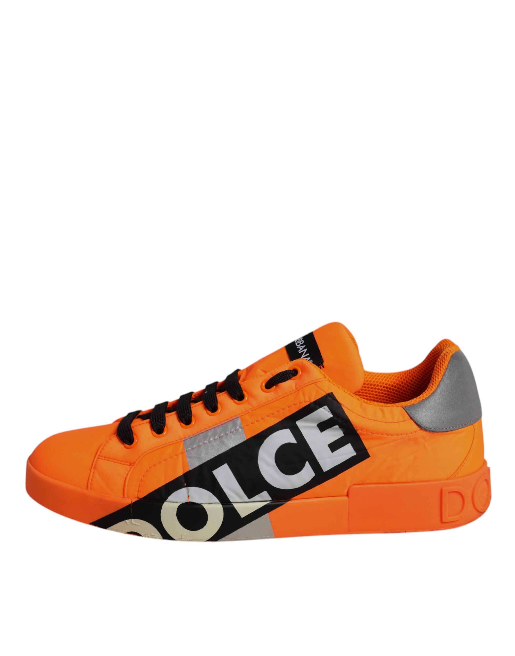 Dolce &amp; Gabbana Orange Portofino Logo Tape Herren Sneakers Schuhe