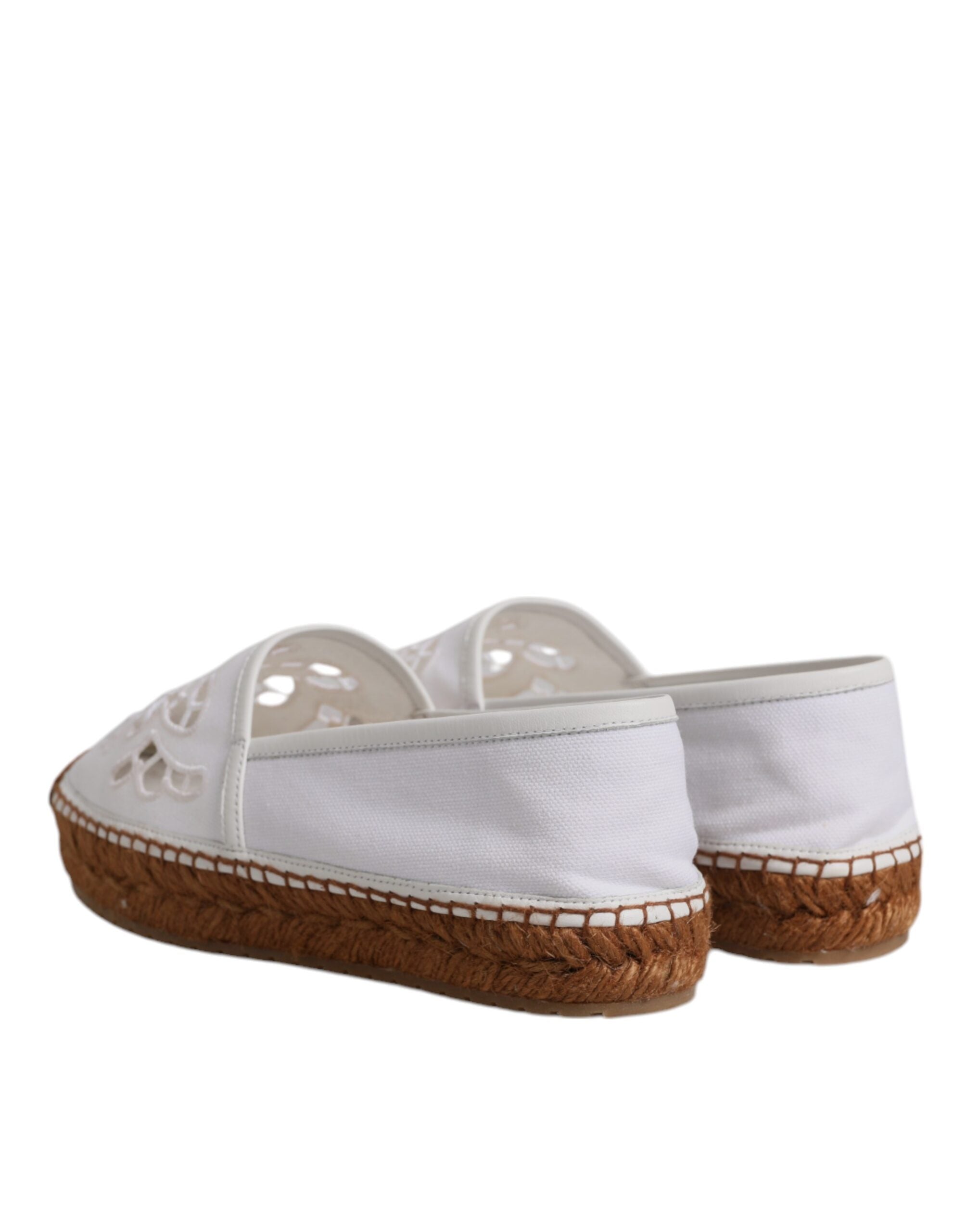 Espadrile Dolce &amp; Gabbana cu inele de închidere și logo alb