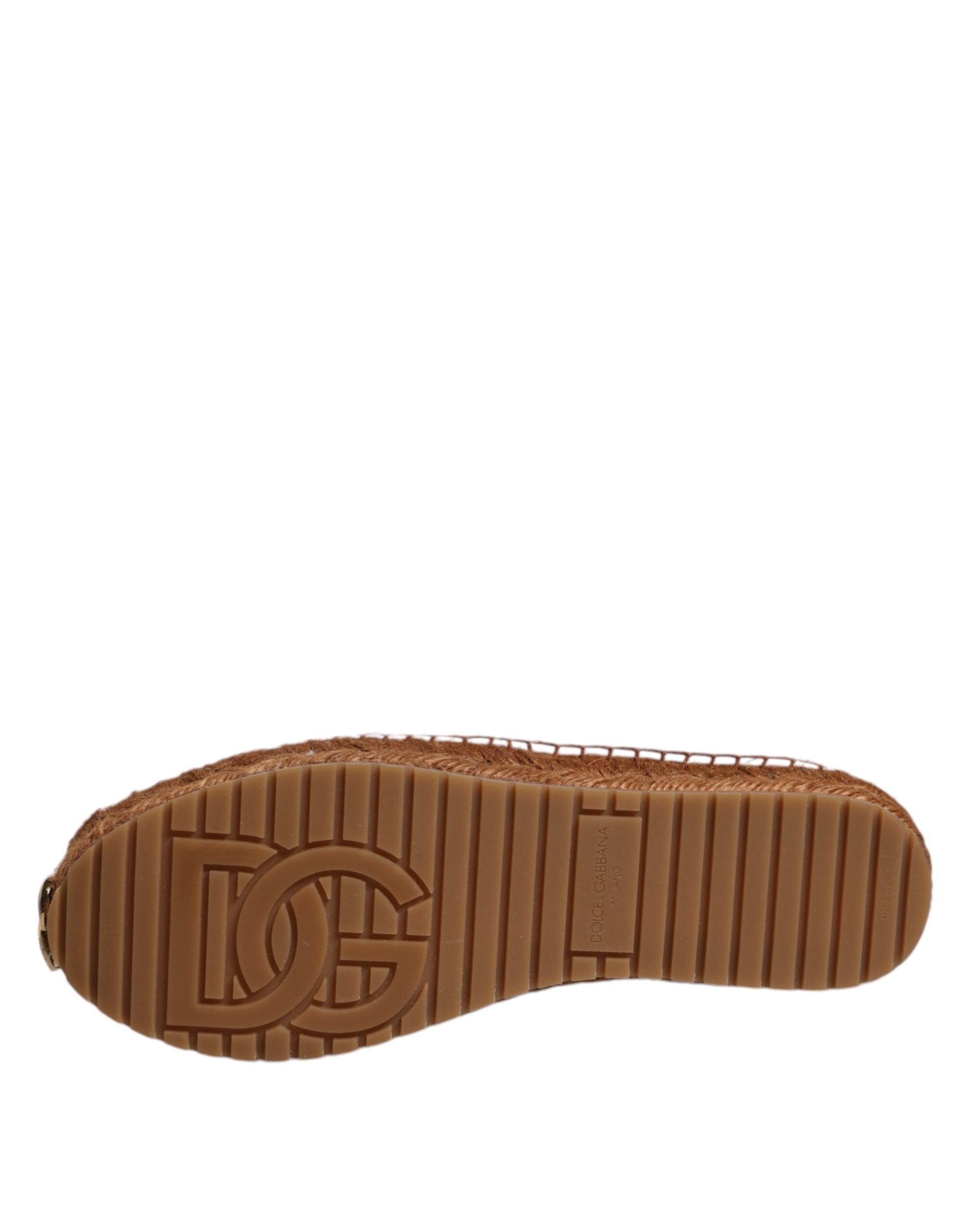 Espadrile Dolce &amp; Gabbana cu inele de închidere și logo alb