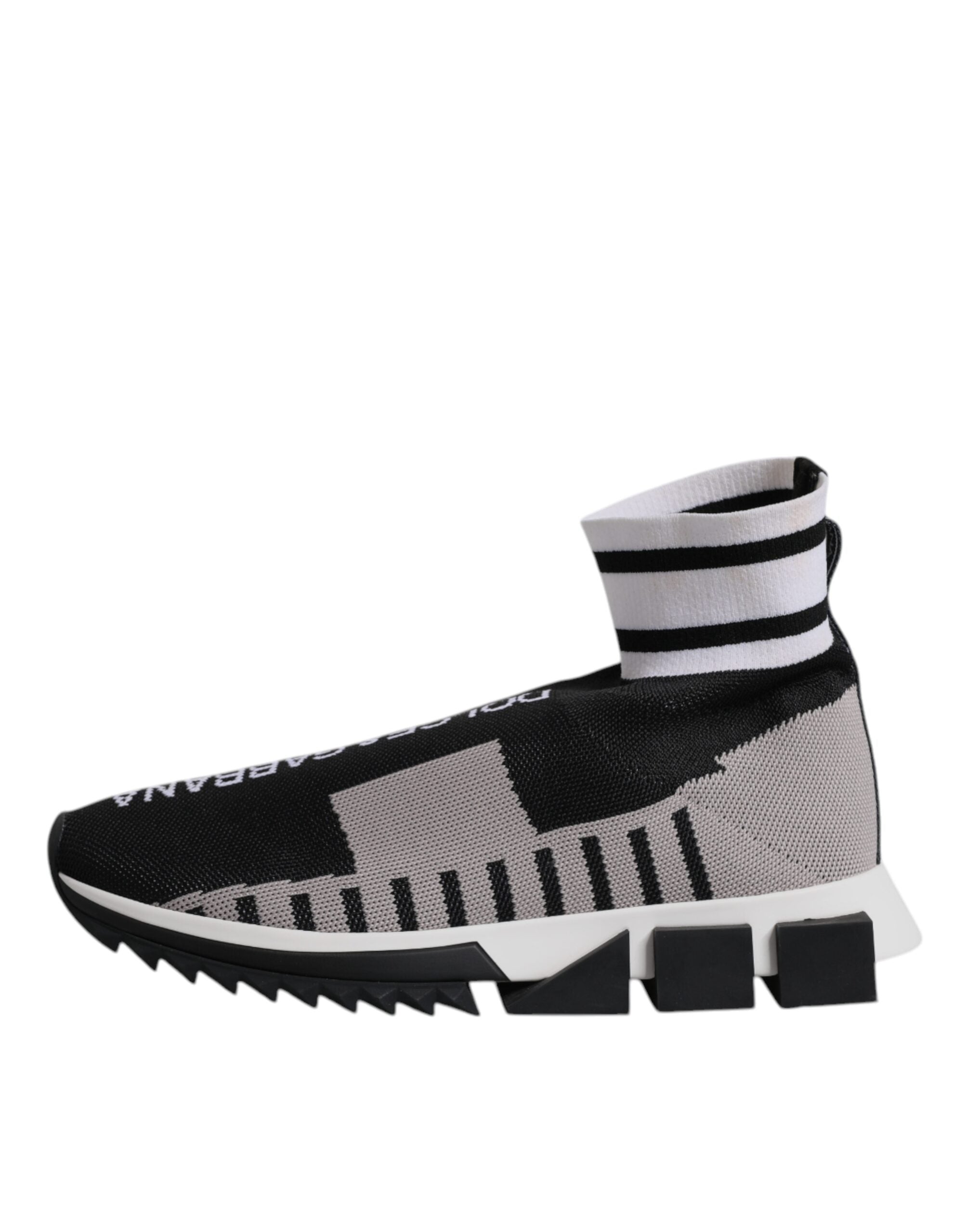 Dolce &amp; Gabbana Schwarz Grau Sorrento Socken Frauen Sneakers Schuhe