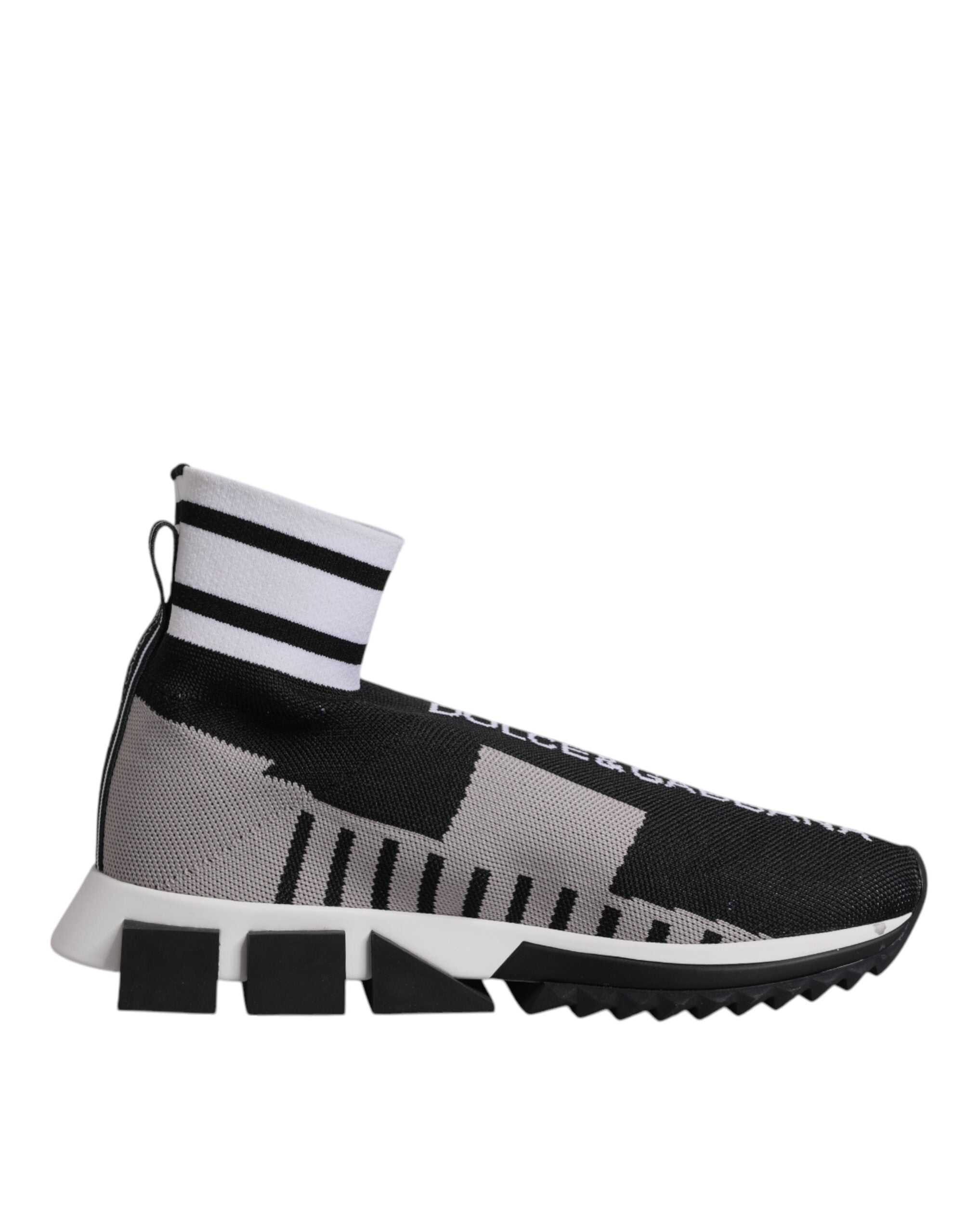 Dolce &amp; Gabbana Schwarz Grau Sorrento Socken Frauen Sneakers Schuhe