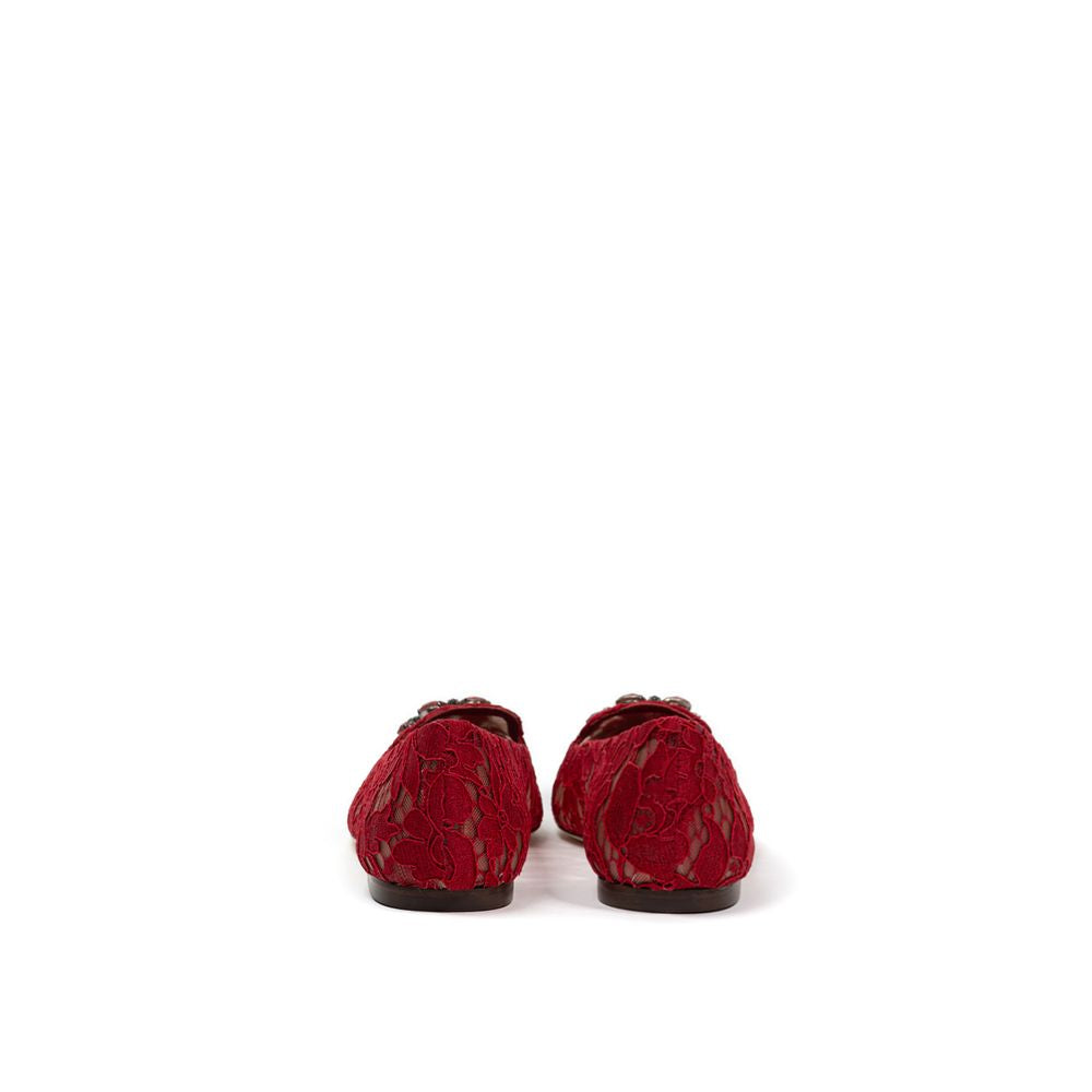 Dolce &amp; Gabbana – Flache Schuhe aus roter Viskose