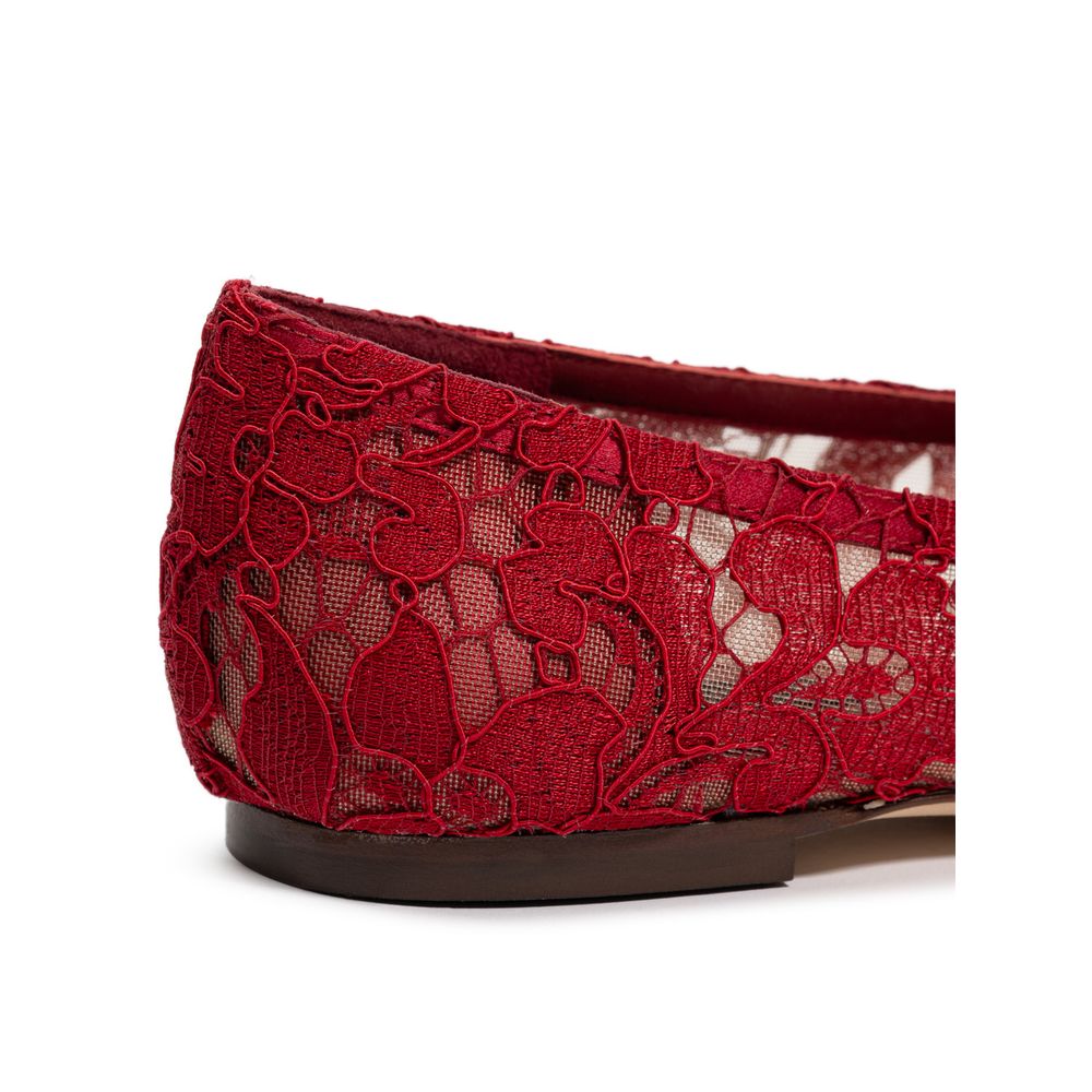 Dolce &amp; Gabbana – Flache Schuhe aus roter Viskose