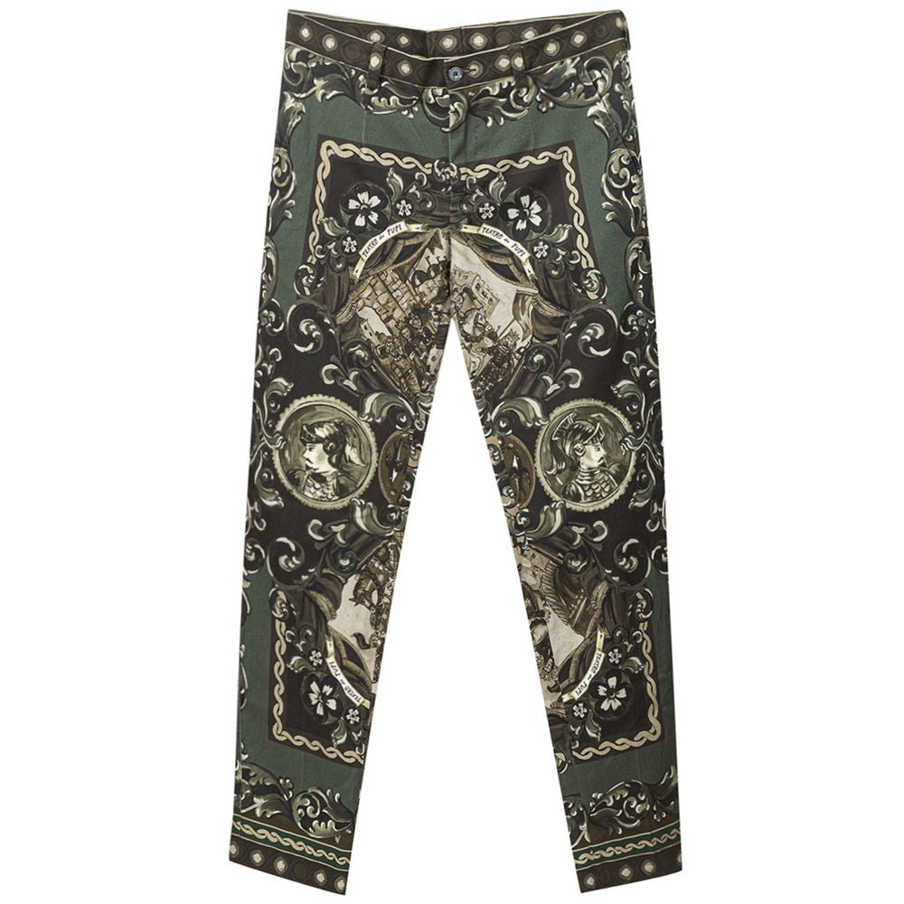 Blugi și pantaloni verzi din bumbac Dolce &amp; Gabbana