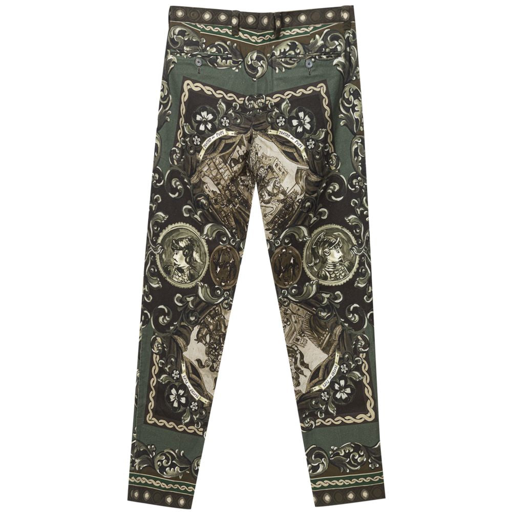 Blugi și pantaloni verzi din bumbac Dolce &amp; Gabbana