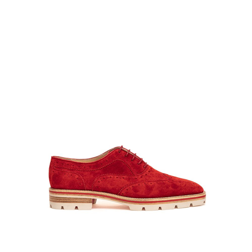Christian Louboutin Flache Schuhe aus rotem Wildleder