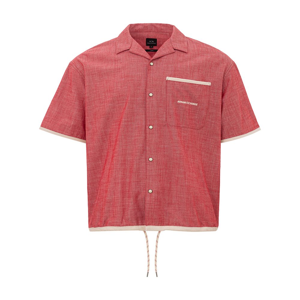 Armani Exchange – Klassisches Herrenhemd aus purpurroter Baumwolle