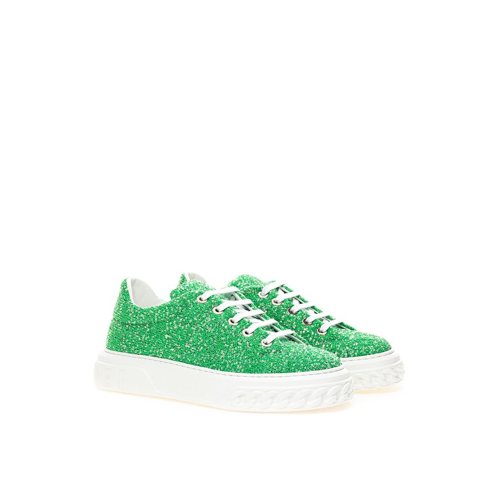 Casadei – Smaragdgrüne Elegance-Sneaker aus Leder