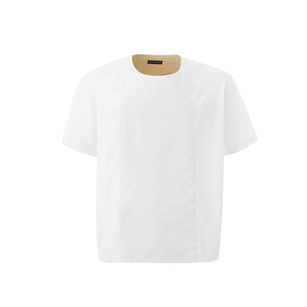 Pulover Emporio Armani din bumbac alb