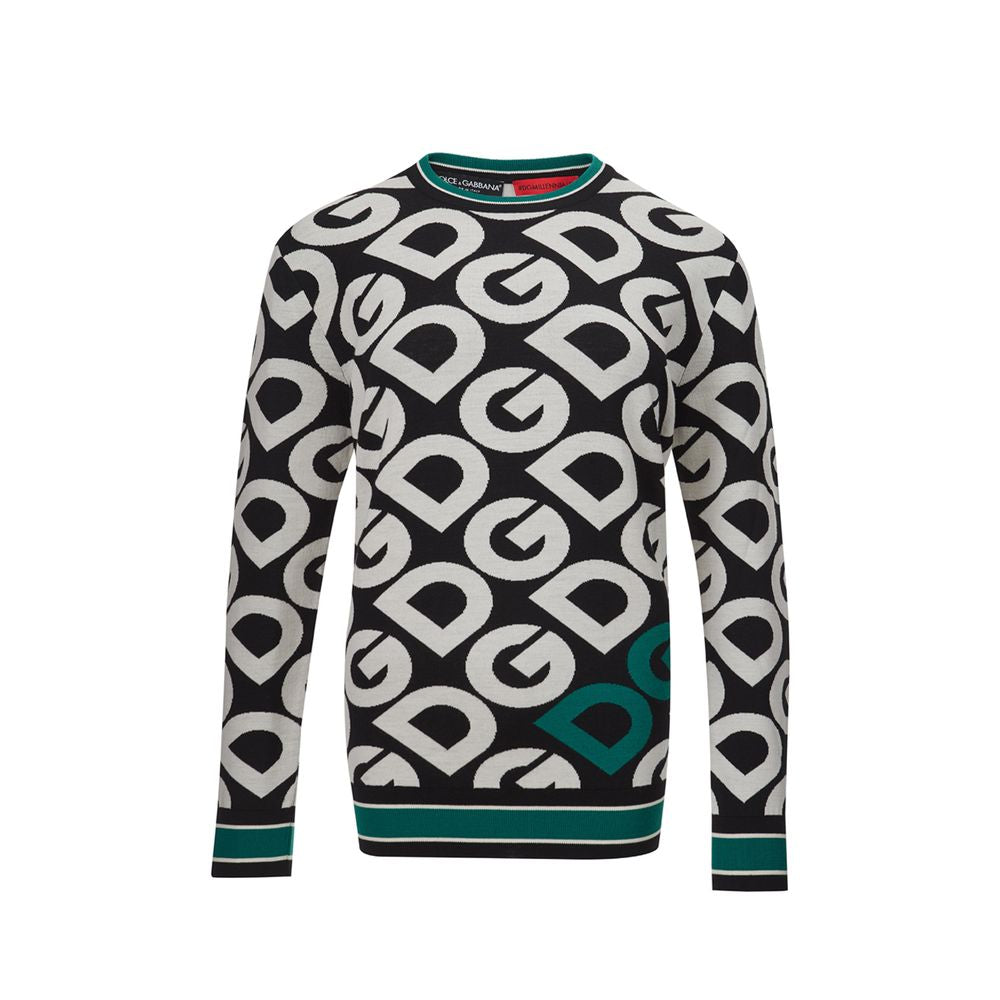 Dolce &amp; Gabbana Eleganter schwarzer Baumwollpullover für anspruchsvollen Stil