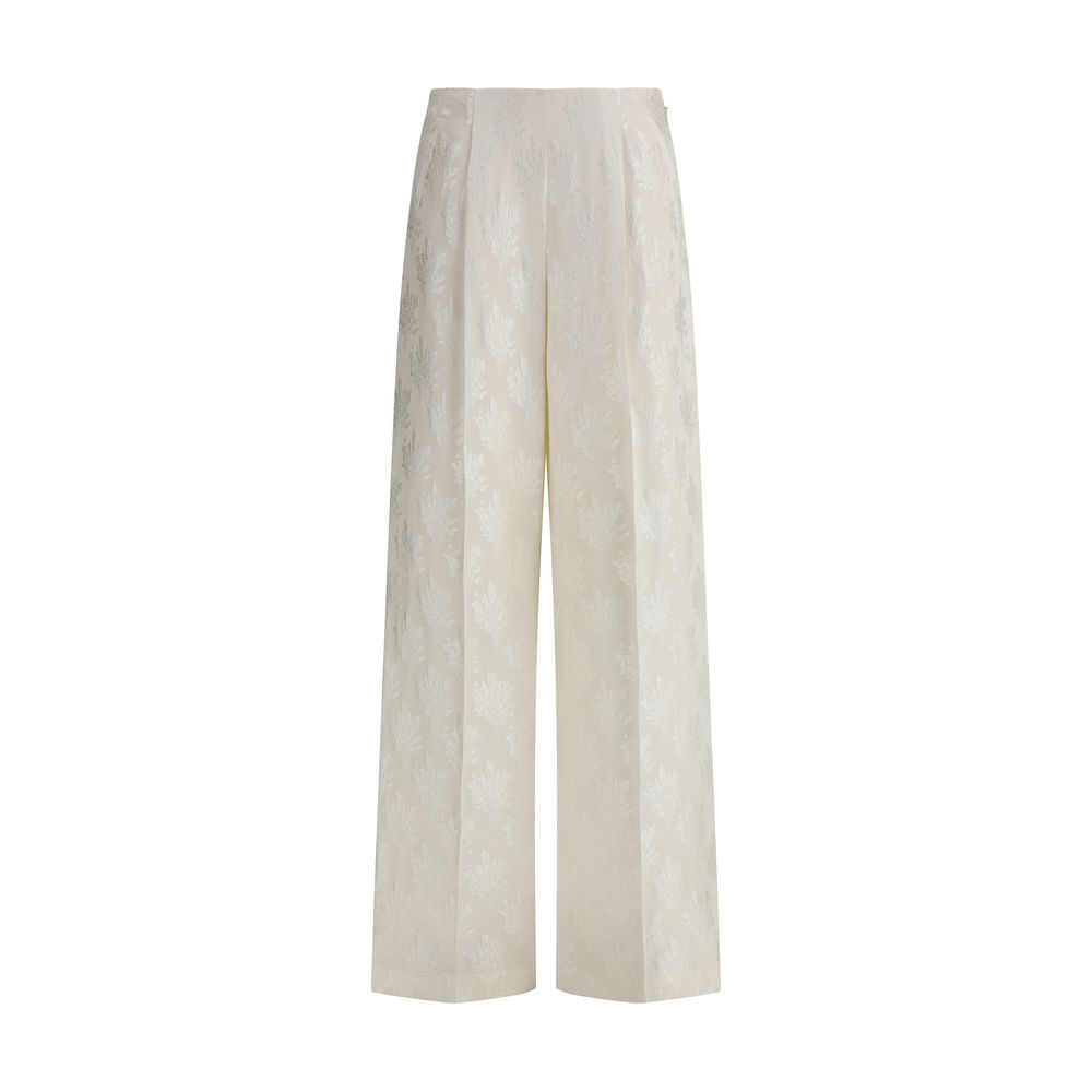 Pantaloni Fendi cu buchet din satin