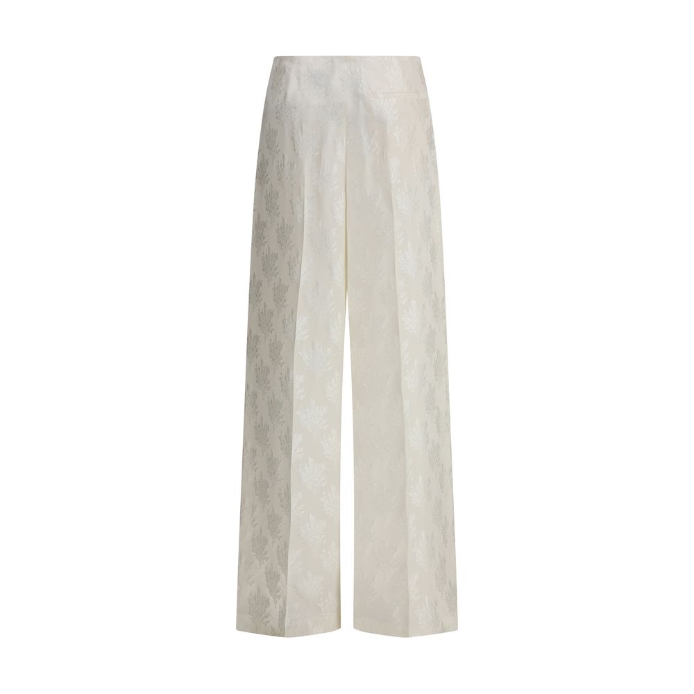 Pantaloni Fendi cu buchet din satin