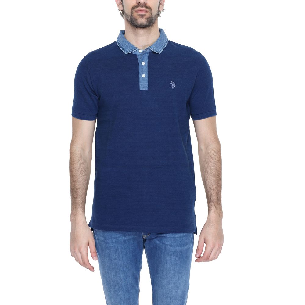 US POLO ASSN. Blaues Poloshirt aus Baumwolle