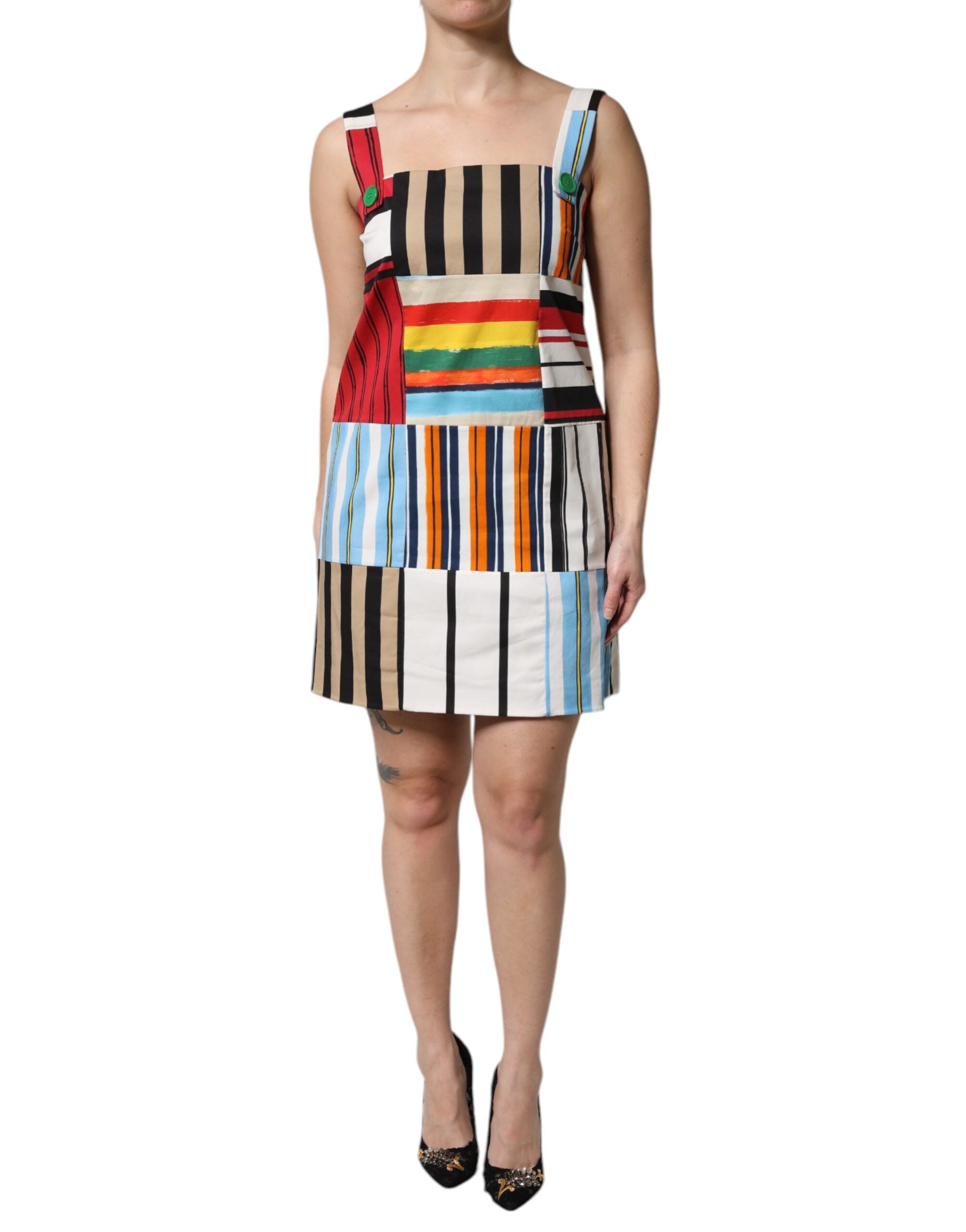 Rochie fără mâneci Dolce &amp; Gabbana din bumbac multicolor cu dungi