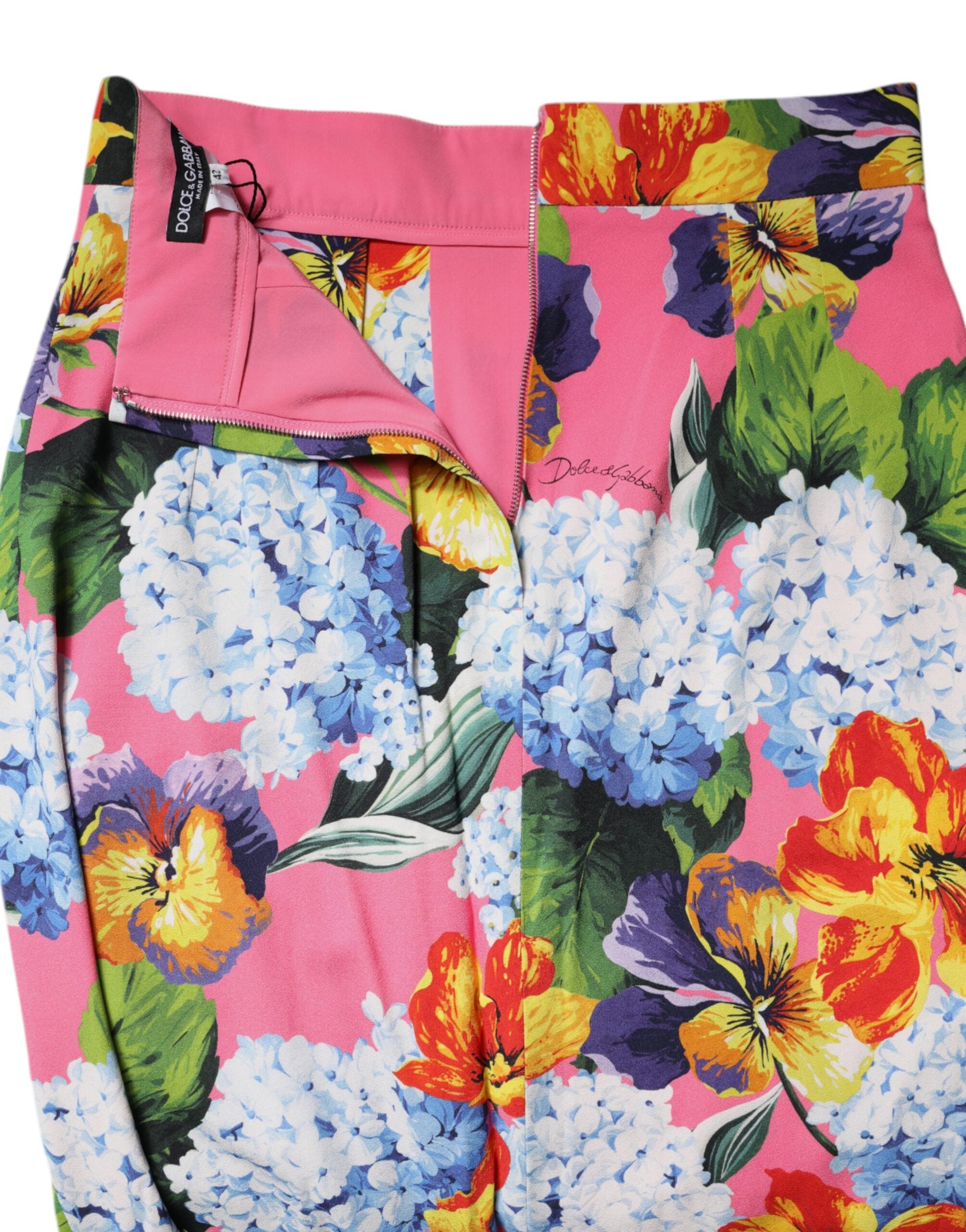 Dolce &amp; Gabbana Fustă midi cu talie înaltă și imprimeu floral multicolor