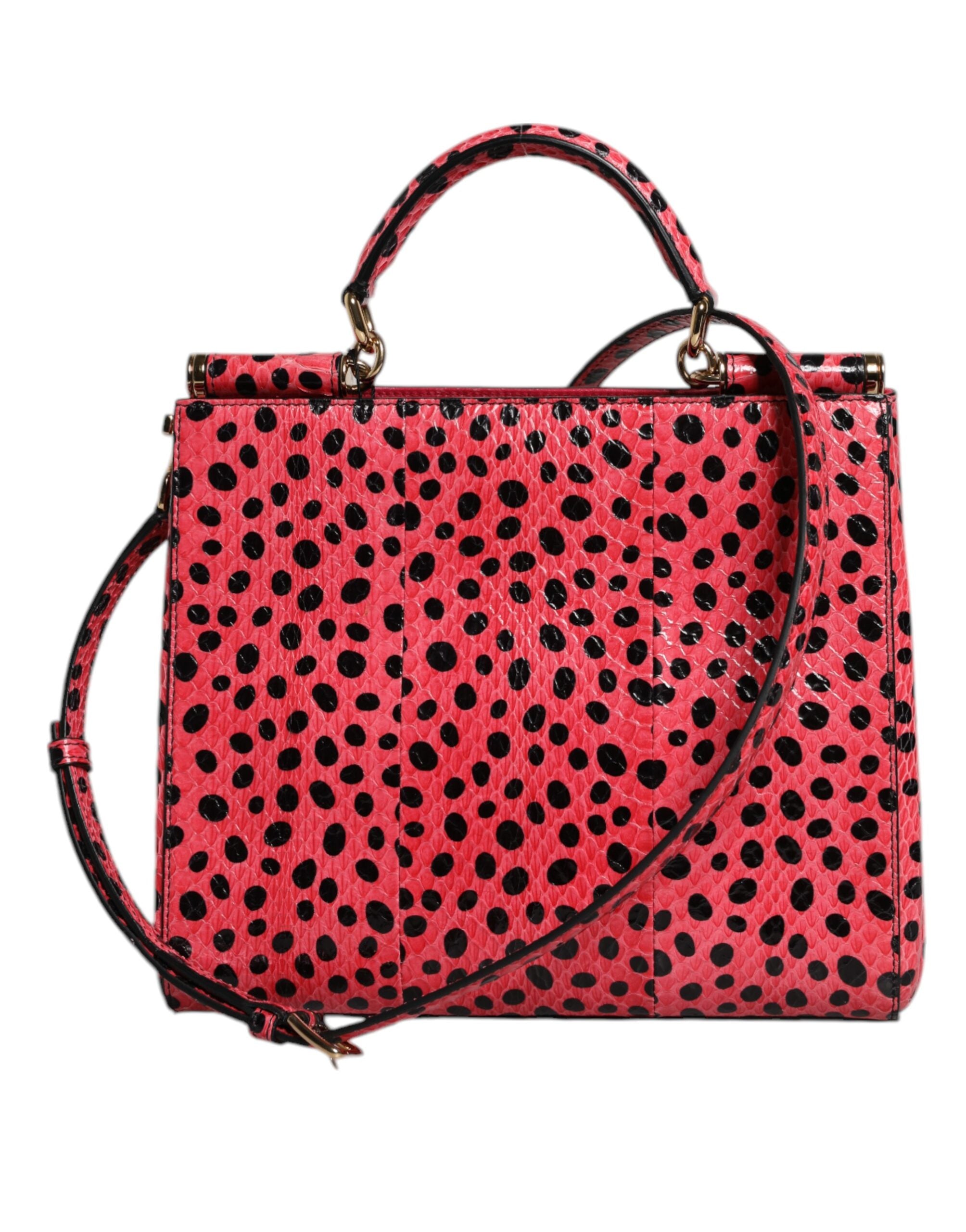 Geantă crossbody Dolce &amp; Gabbana roz din piele exotică cu mâner superior