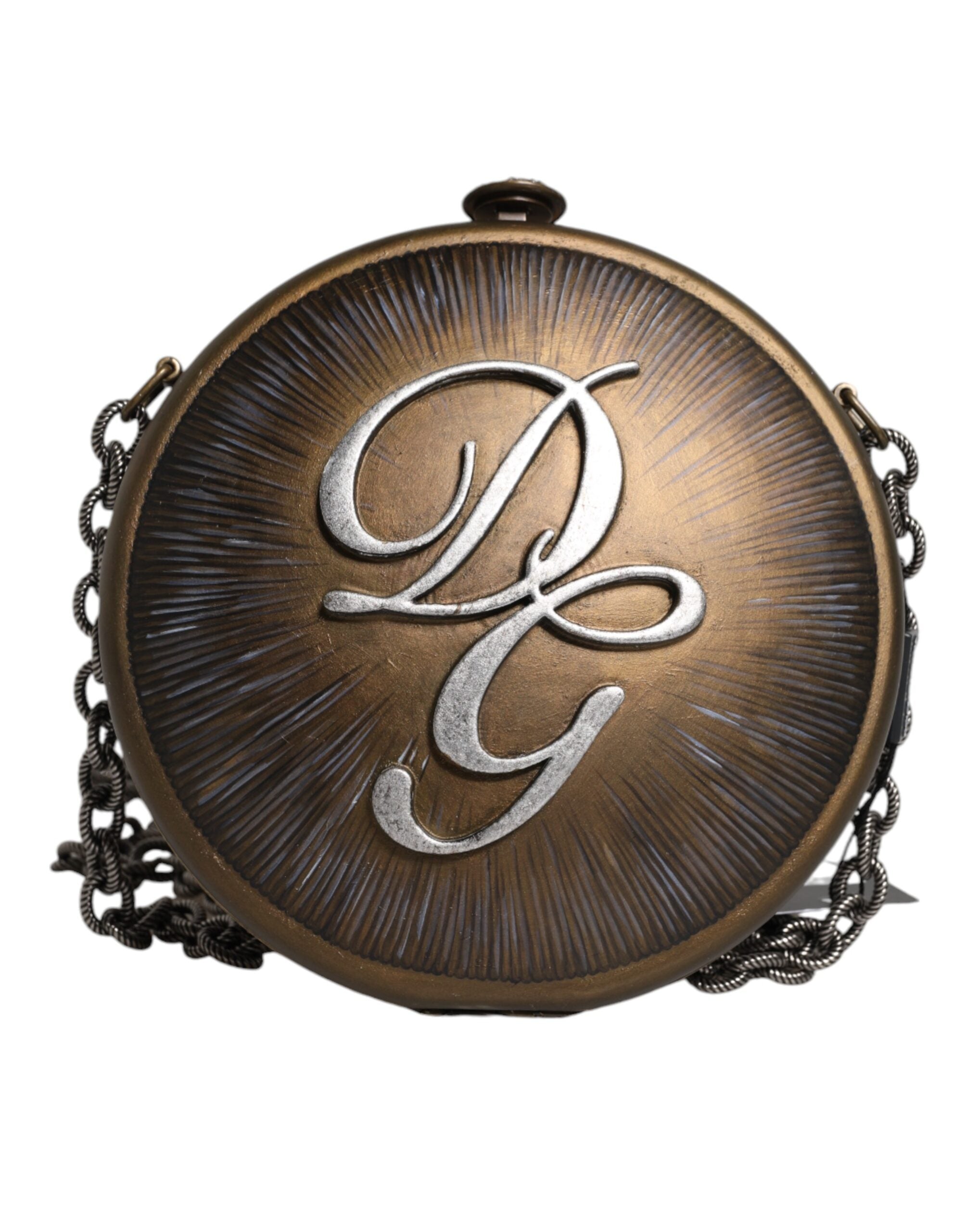 Dolce &amp; Gabbana – Clutch mit DG-Krone aus goldenem Messing und Metall