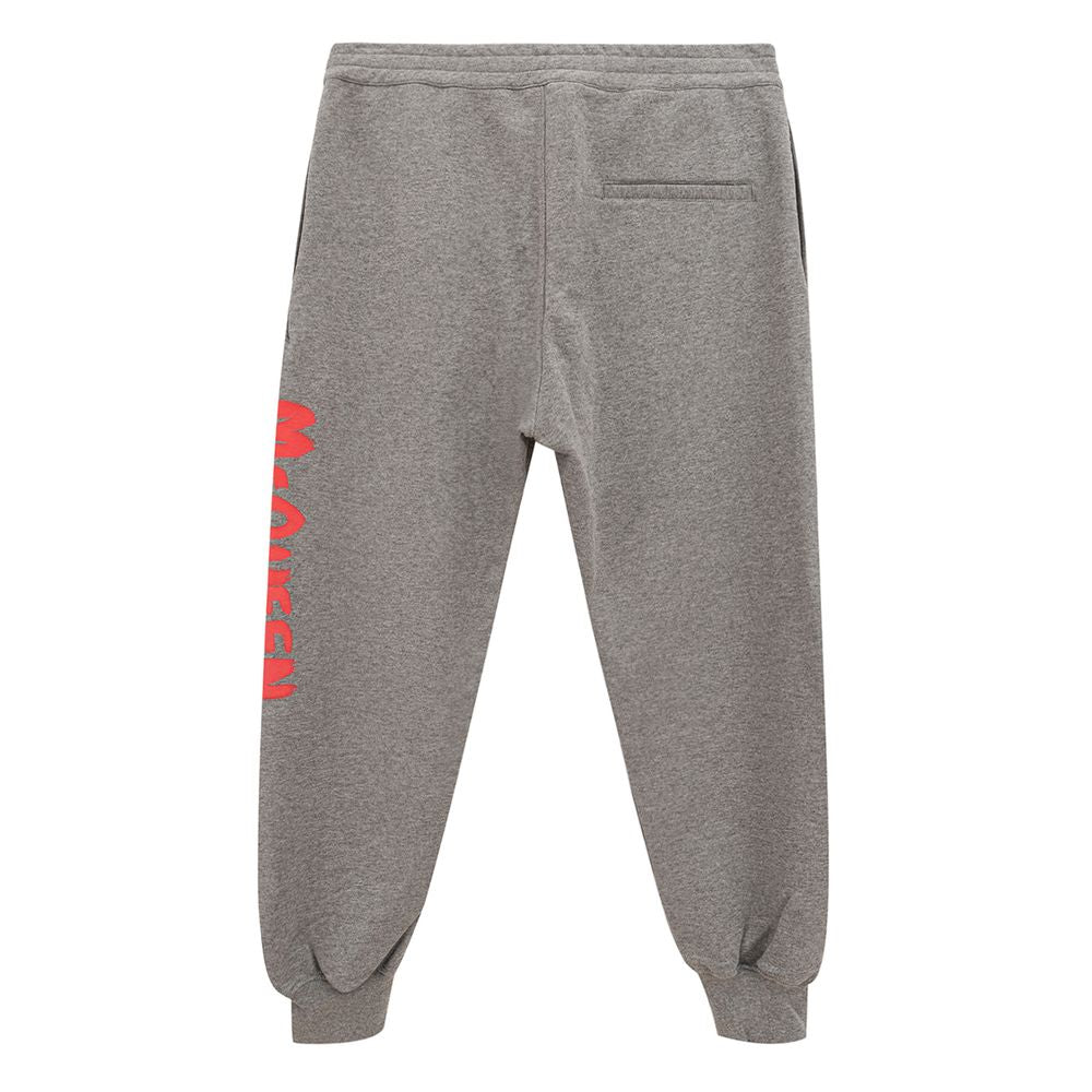 Pantaloni Alexander McQueen Chic Gri din amestec de bumbac