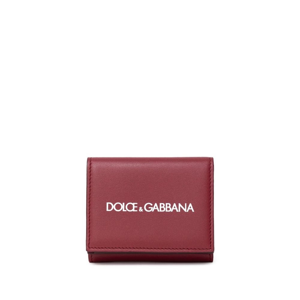 Portofel roșu din piele de vițel Dolce &amp; Gabbana