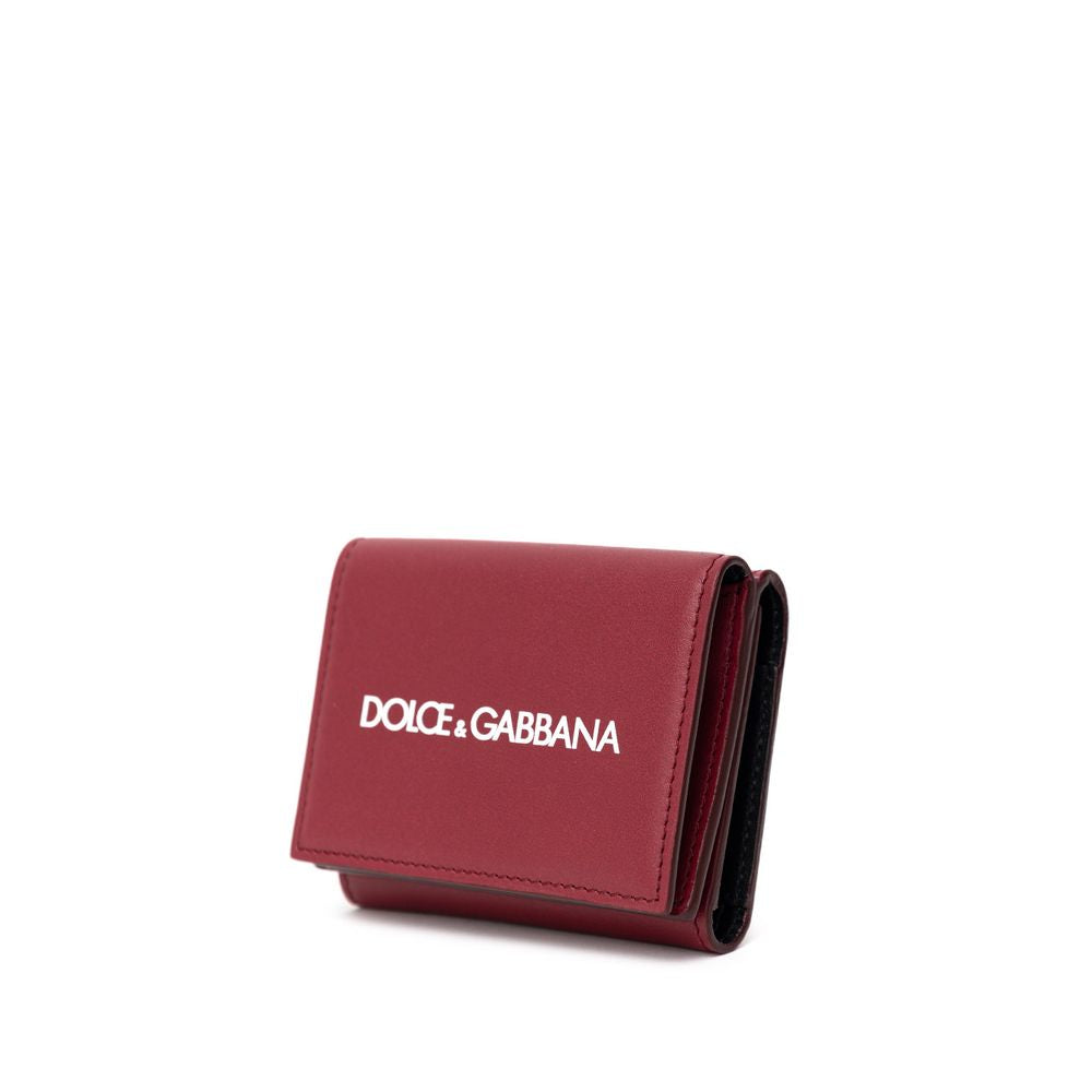 Portofel roșu din piele de vițel Dolce &amp; Gabbana