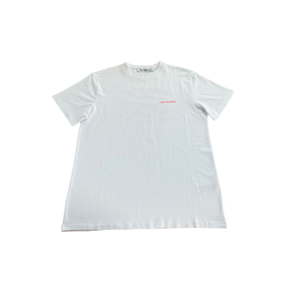 Trussardi Beachwear Weißes Herren-T-Shirt aus Baumwolle